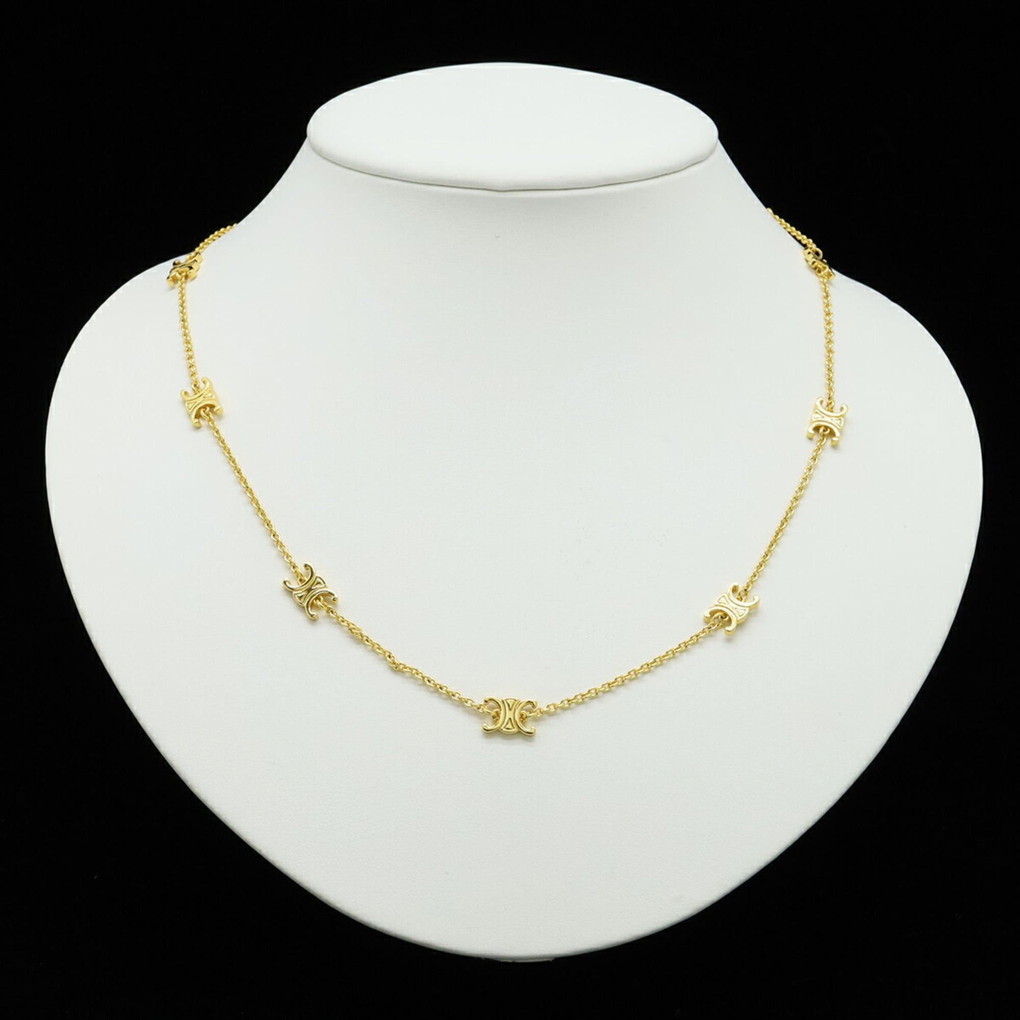 Celine CELINE Mini Triomphe Necklace Pendant Brass Gold 460MS6BRA.35OR Size ONE SIZE - 6 Thumbnail