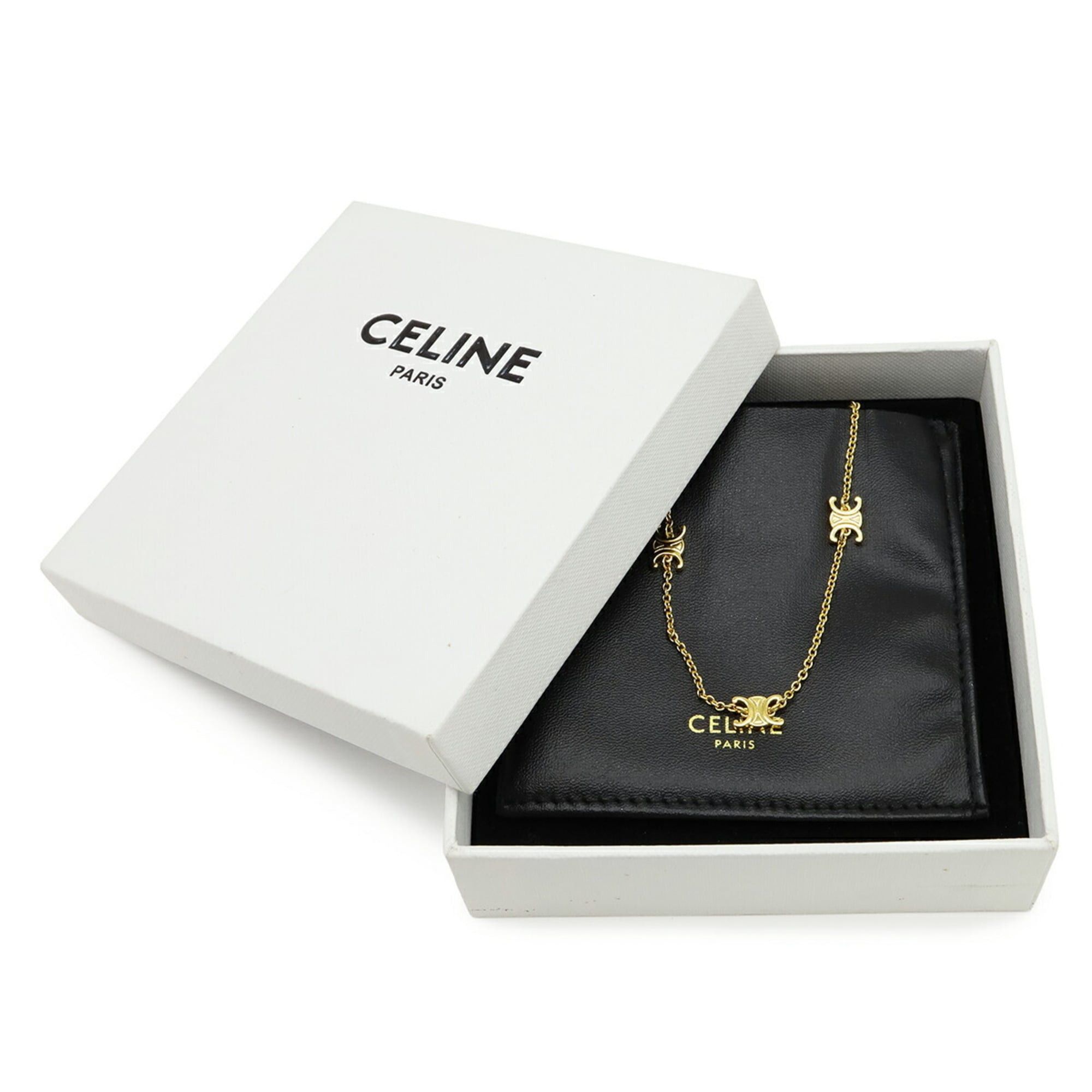 Celine CELINE Mini Triomphe Necklace Pendant Brass Gold 460MS6BRA.35OR Size ONE SIZE - 7 Thumbnail