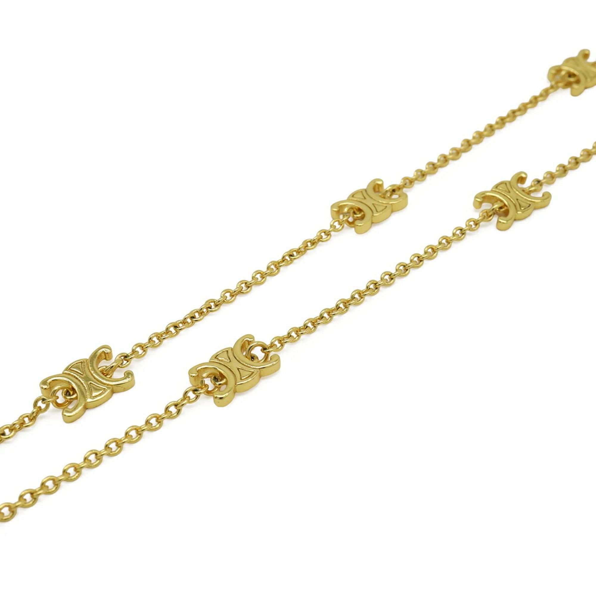 Celine CELINE Mini Triomphe Necklace Pendant Brass Gold 460MS6BRA.35OR Size ONE SIZE - 4 Thumbnail