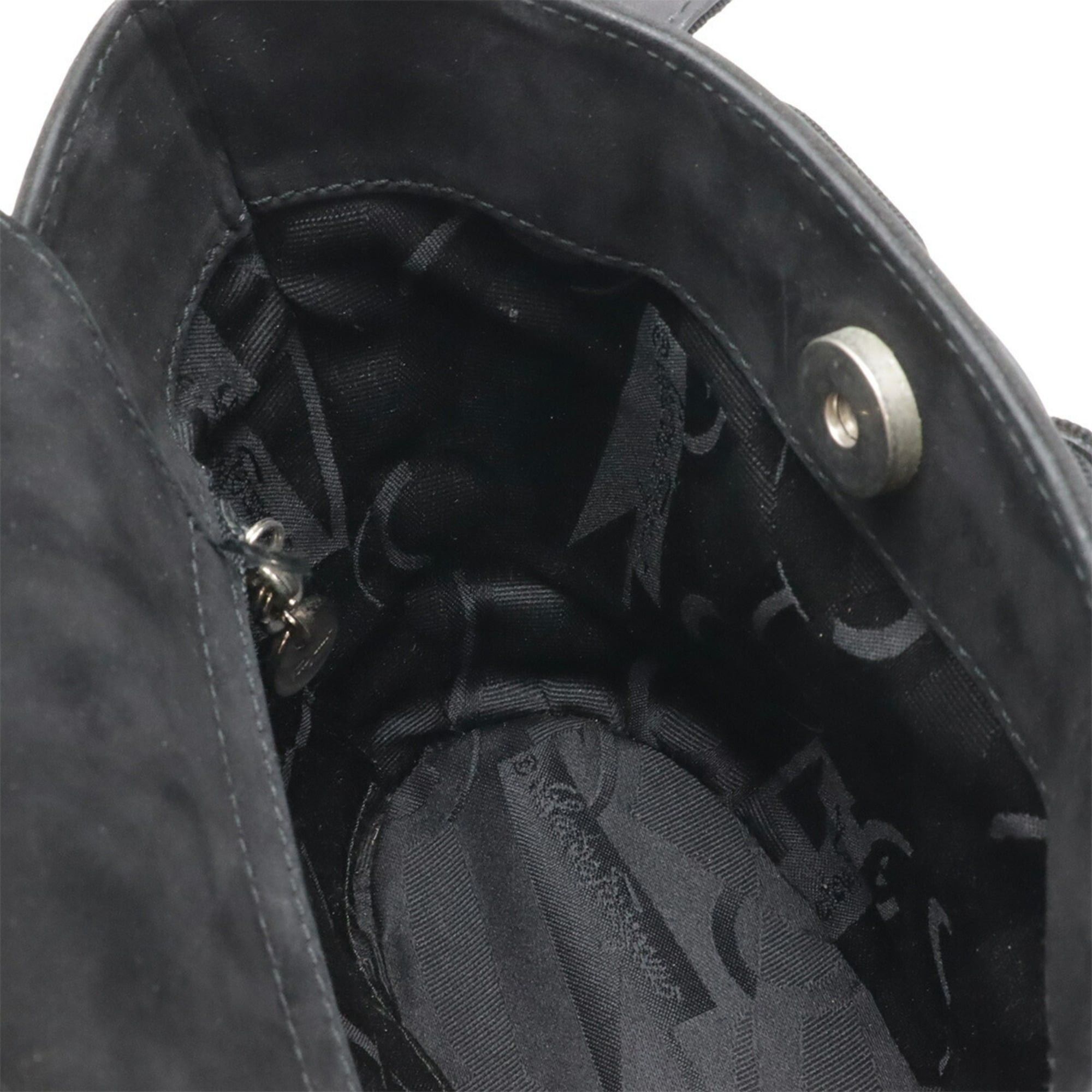 Salvatore Ferragamo Salvatore Ferragamo Vara Ribbon Bucket Bag Handbag, Suede, Black, BA217183 Size ONE SIZE - 7 Thumbnail