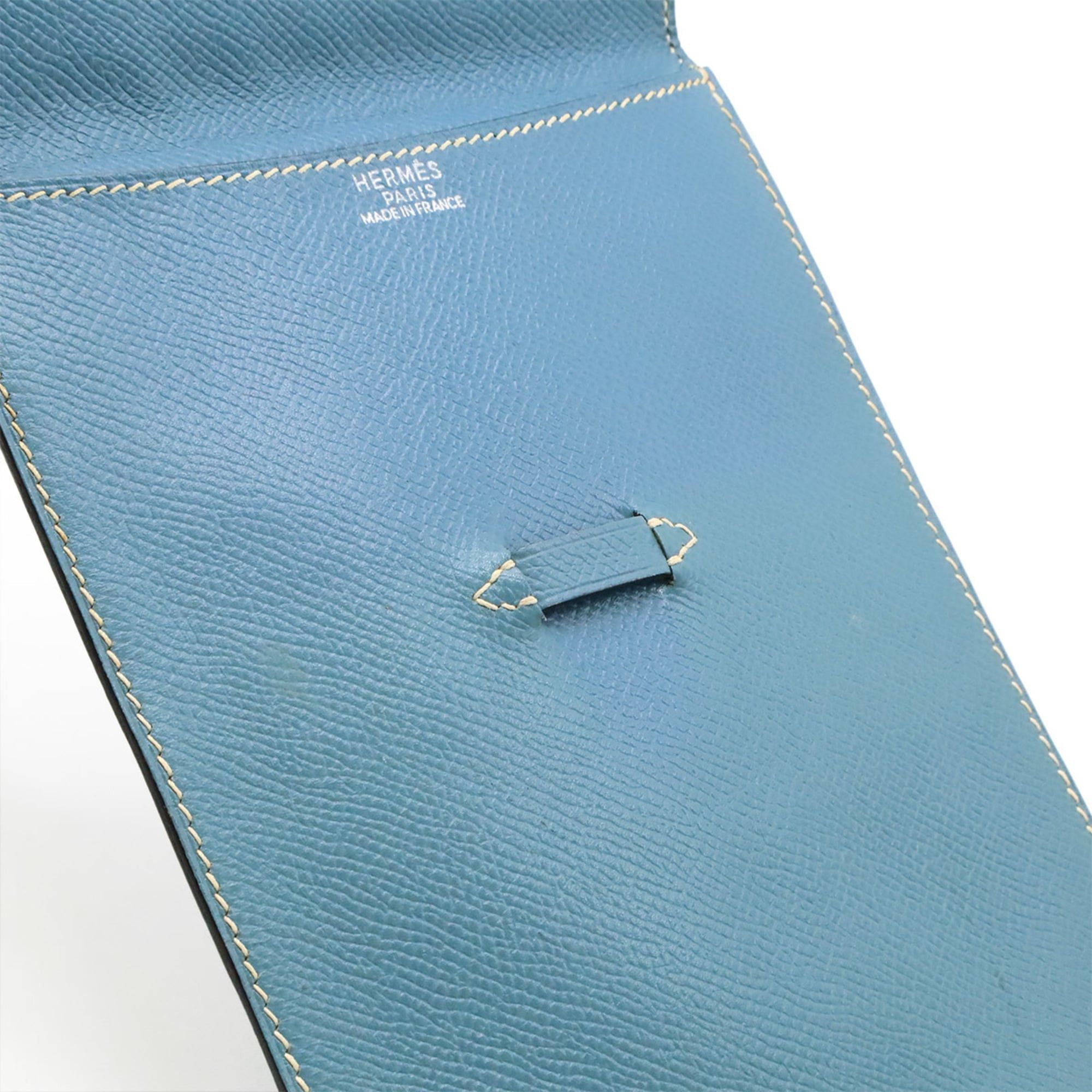 Hermes HERMES Amelie Shoulder Bag Pochette Courchevel Leather Blue Jean Light □D Stamp Size ONE SIZE - 10 Thumbnail