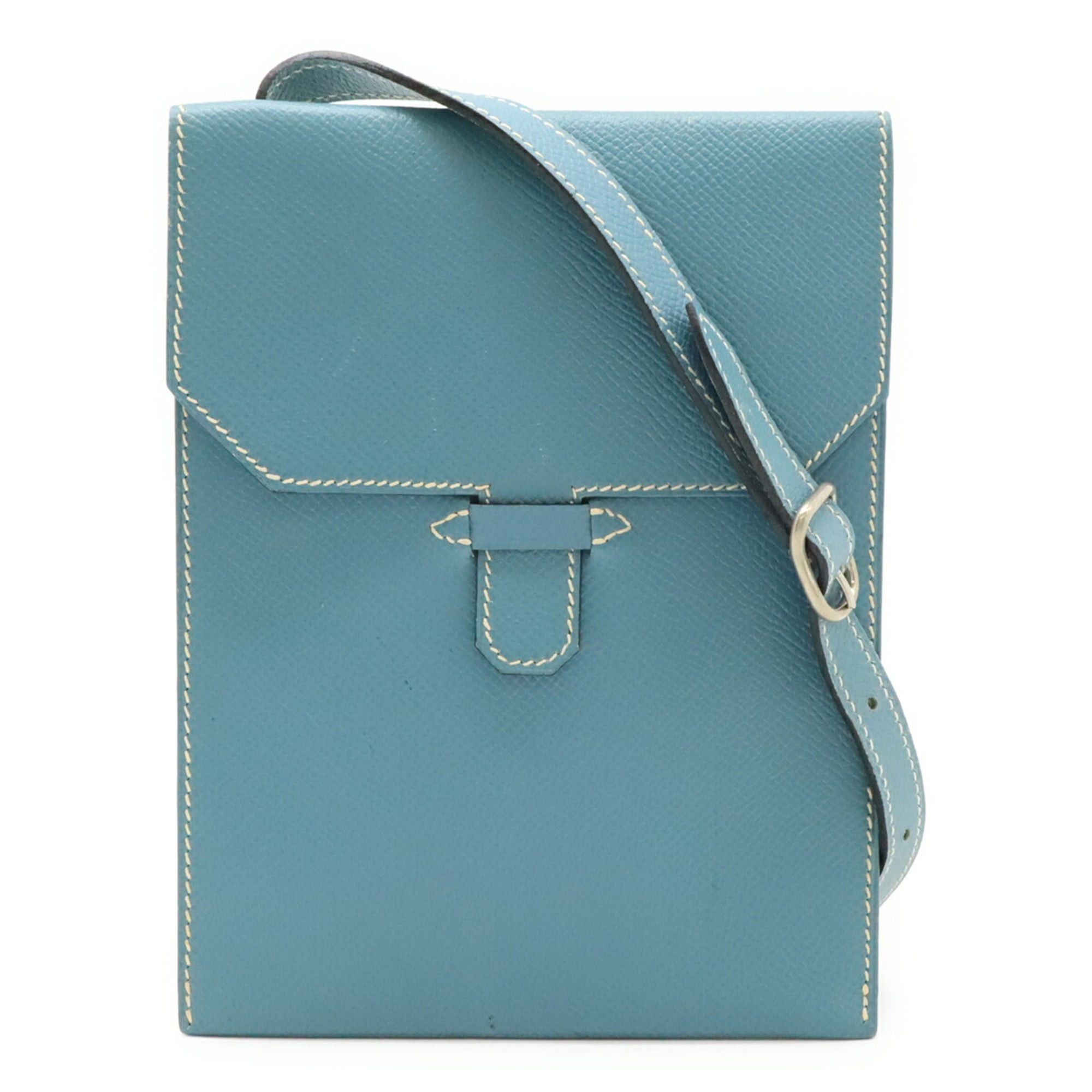 Hermes HERMES Amelie Shoulder Bag Pochette Courchevel Leather Blue Jean Light □D Stamp Size ONE SIZE - 2 Thumbnail