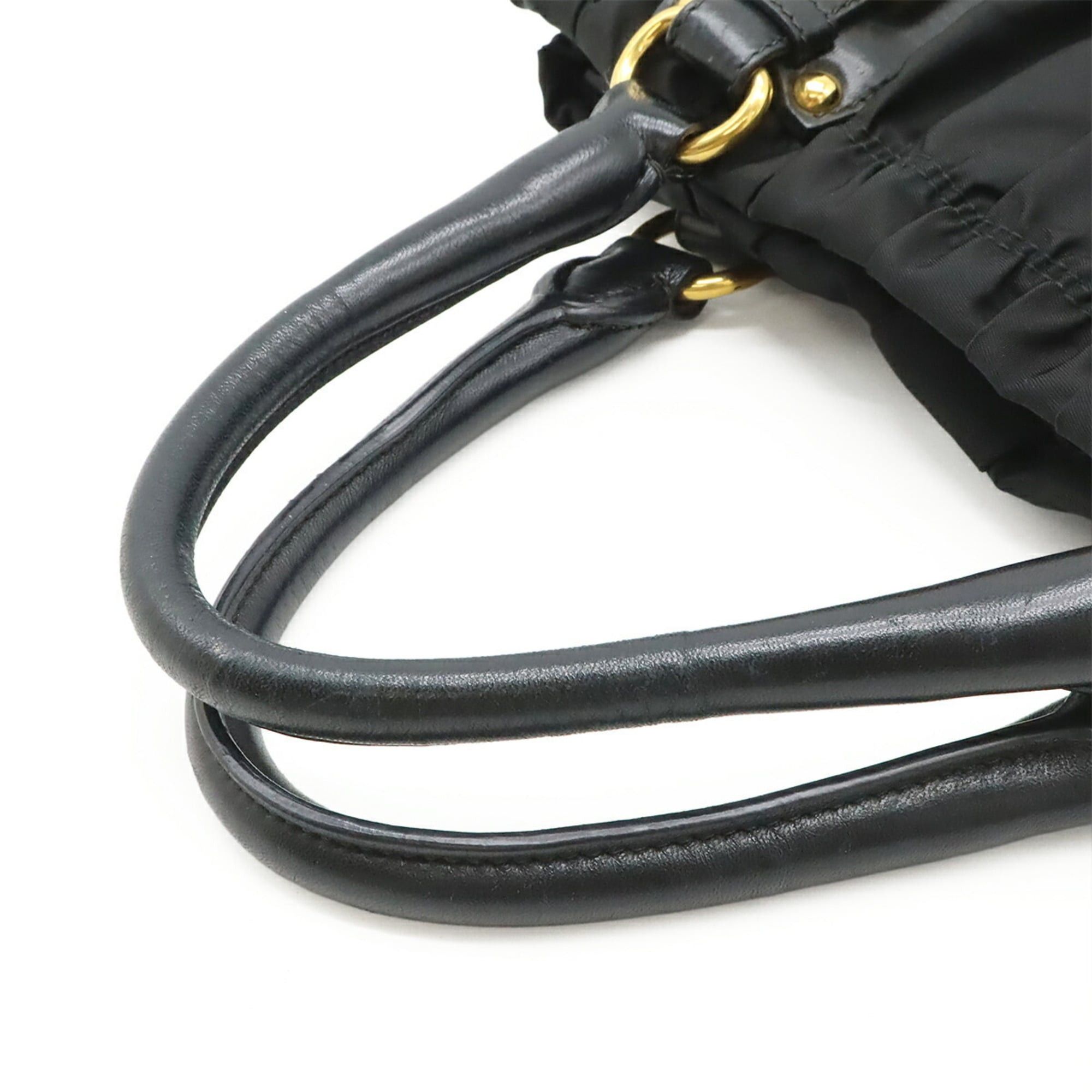 Prada PRADA TESSUTO Gathered Tote Bag, Handbag, Shoulder Nylon, NERO Black (BN1792) Size ONE SIZE - 5 Thumbnail