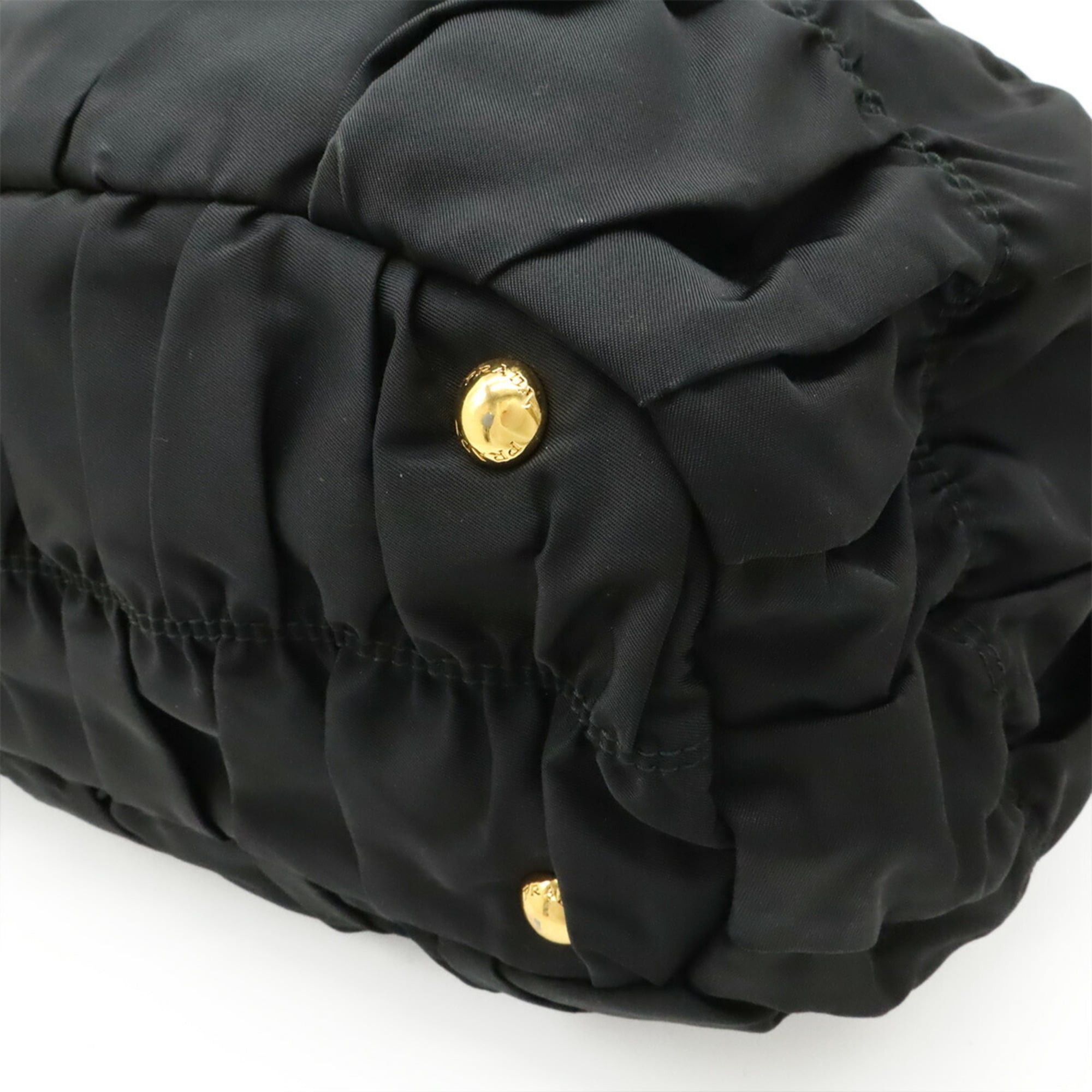 Prada PRADA TESSUTO Gathered Tote Bag, Handbag, Shoulder Nylon, NERO Black (BN1792) Size ONE SIZE - 4 Thumbnail