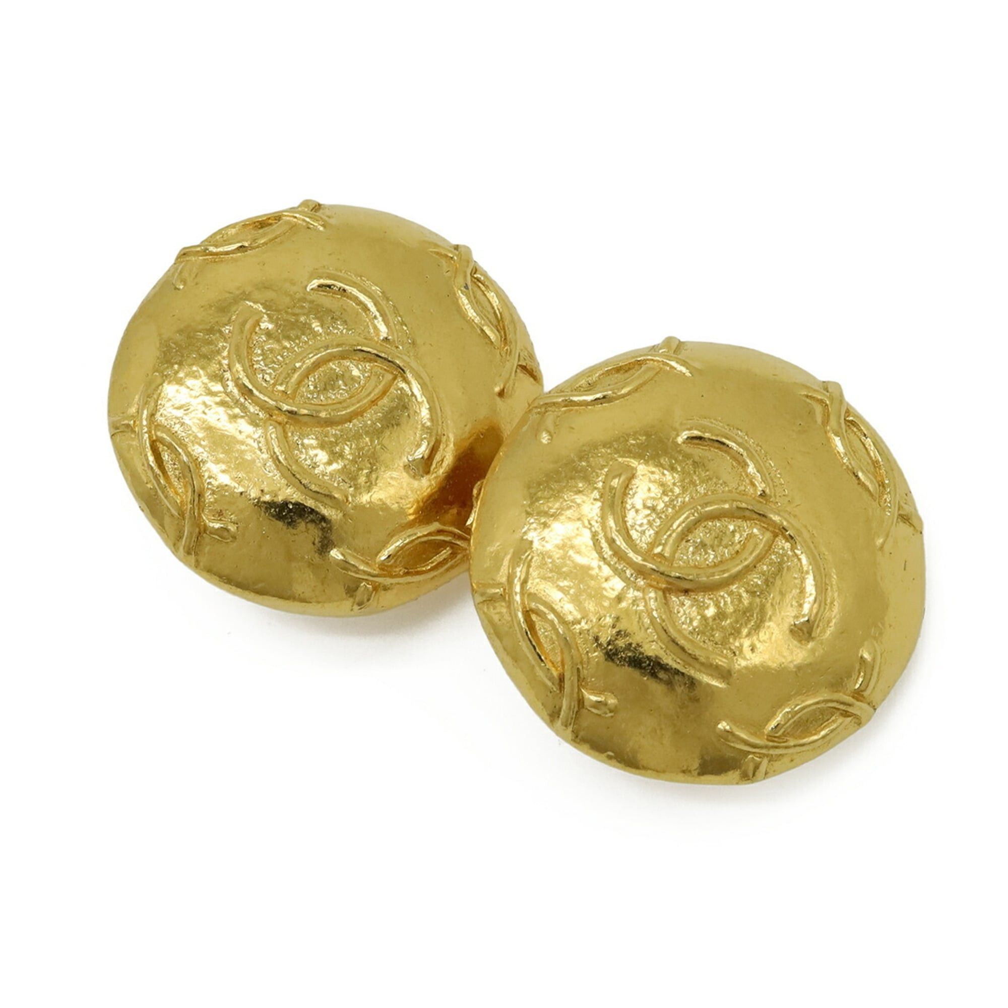 Chanel CHANEL Coco Mark Button Earrings GP Gold Size ONE SIZE - 3 Thumbnail