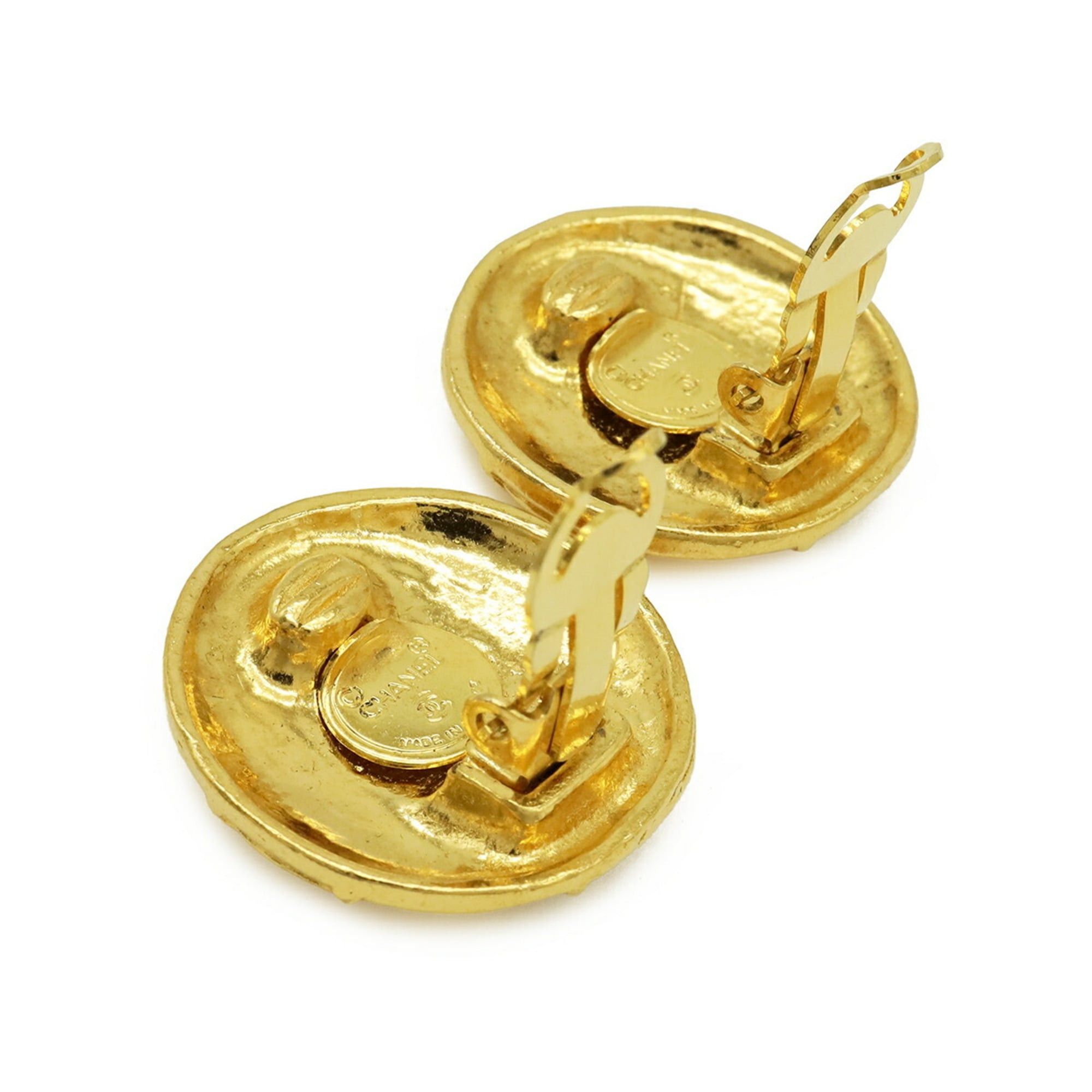 Chanel CHANEL Coco Mark Button Earrings GP Gold Size ONE SIZE - 5 Thumbnail