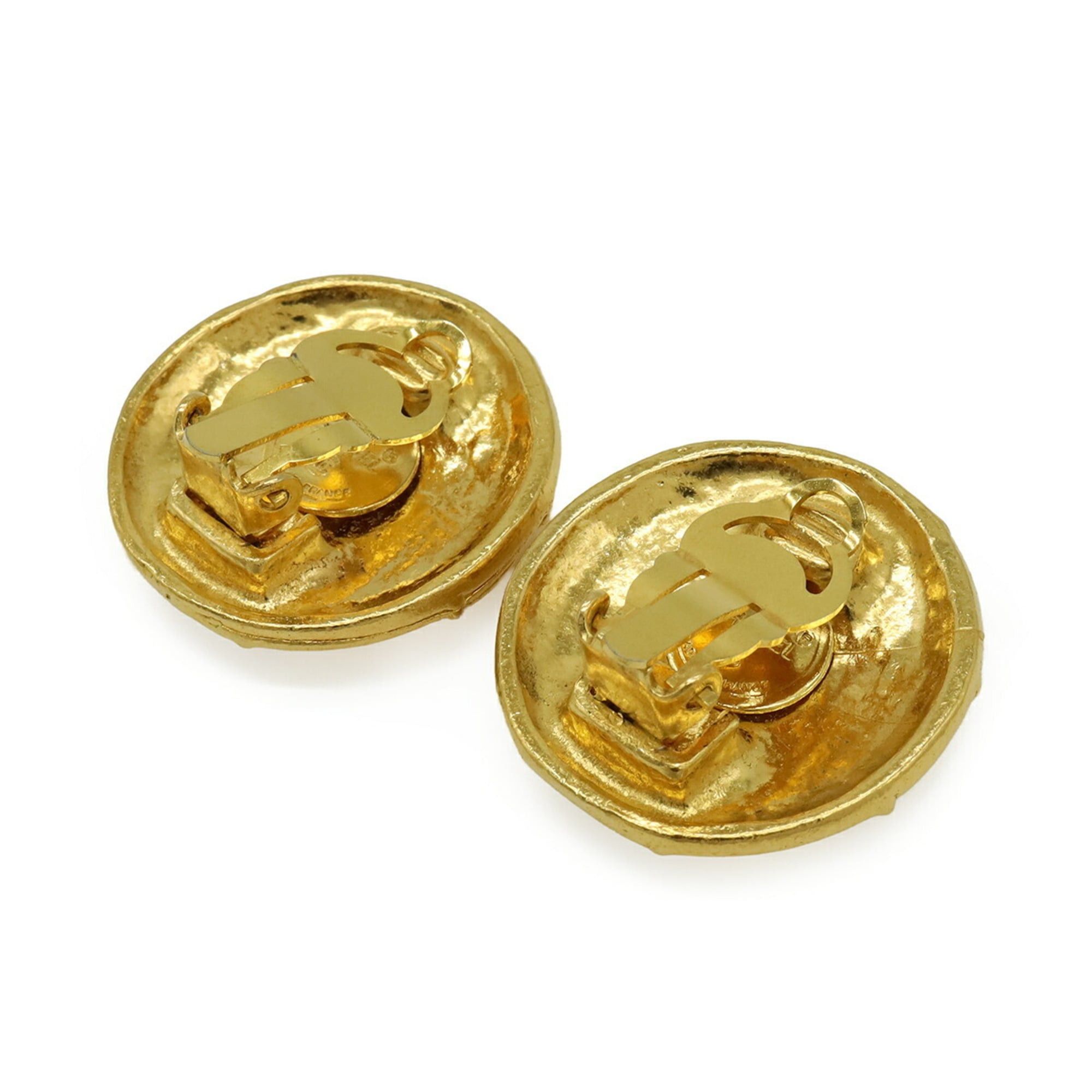 Chanel CHANEL Coco Mark Button Earrings GP Gold Size ONE SIZE - 4 Thumbnail