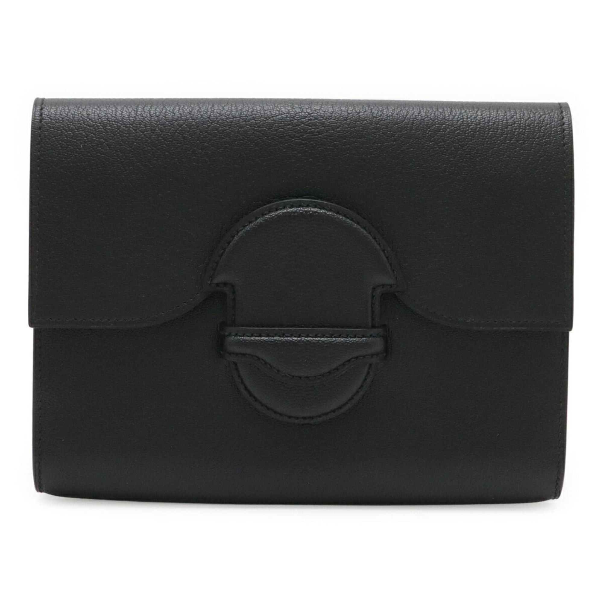 Hermes HERMES Faco 1938-19 Clutch Bag, Second Chevre Leather, Black, A Stamp, Sale Item Size ONE SIZE - 2 Thumbnail