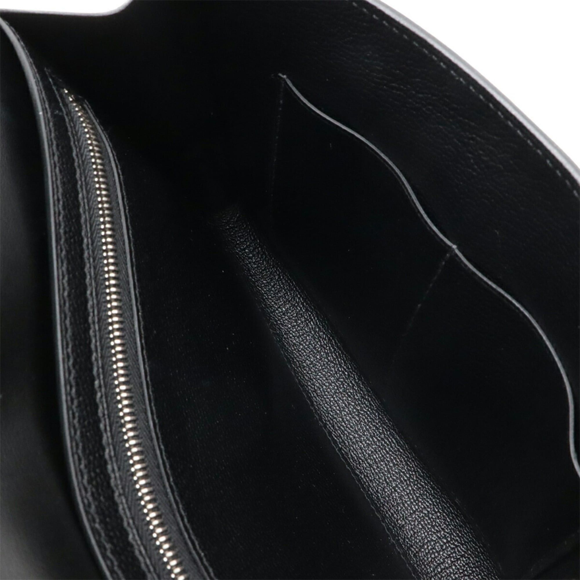 Hermes HERMES Faco 1938-19 Clutch Bag, Second Chevre Leather, Black, A Stamp, Sale Item Size ONE SIZE - 5 Thumbnail