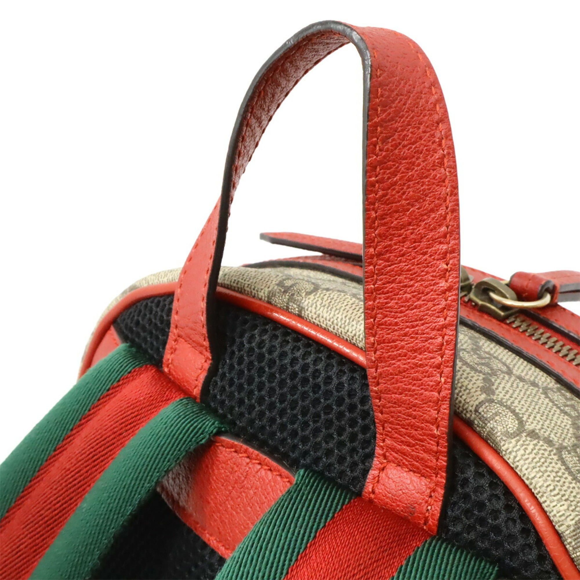 Gucci GUCCI GG Supreme BOSCO appliqué dog backpack, leather, beige/red, 495621 Size ONE SIZE - 5 Thumbnail