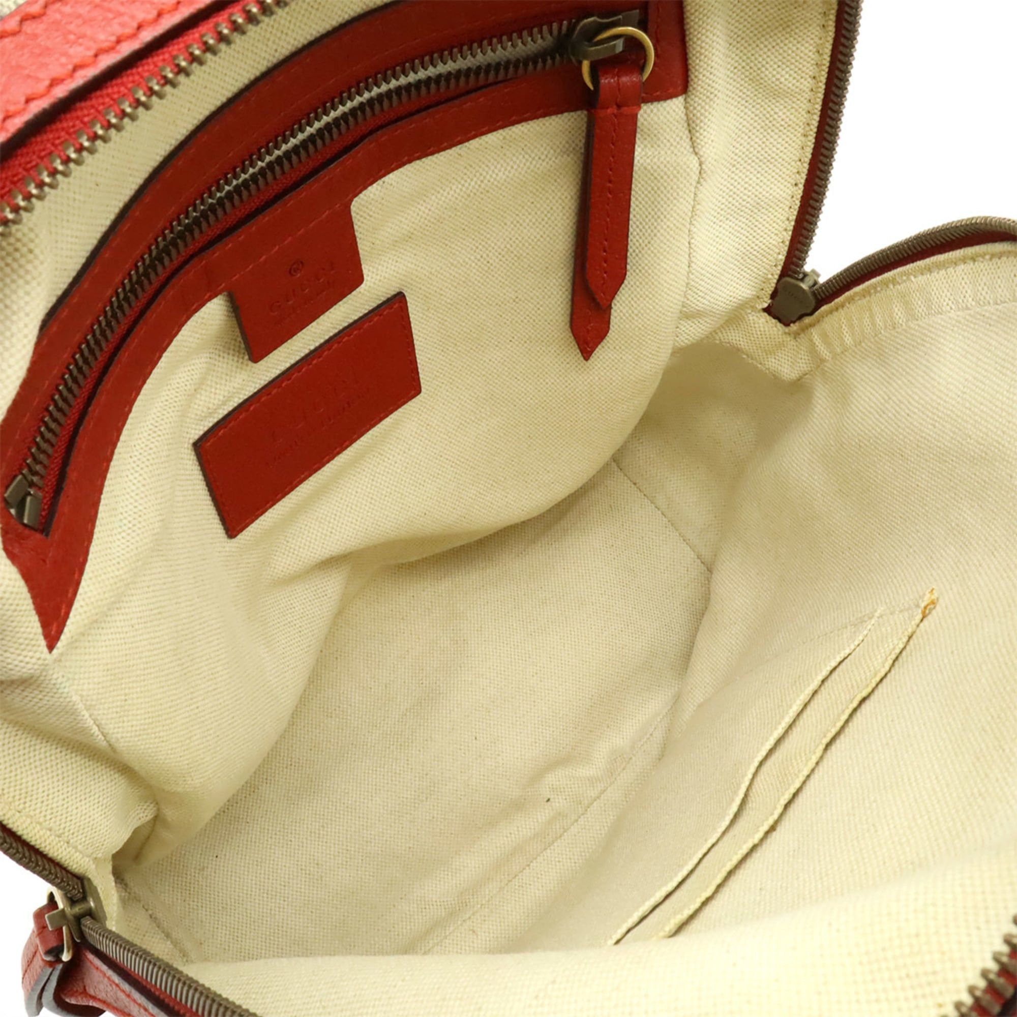 Gucci GUCCI GG Supreme BOSCO appliqué dog backpack, leather, beige/red, 495621 Size ONE SIZE - 9 Thumbnail