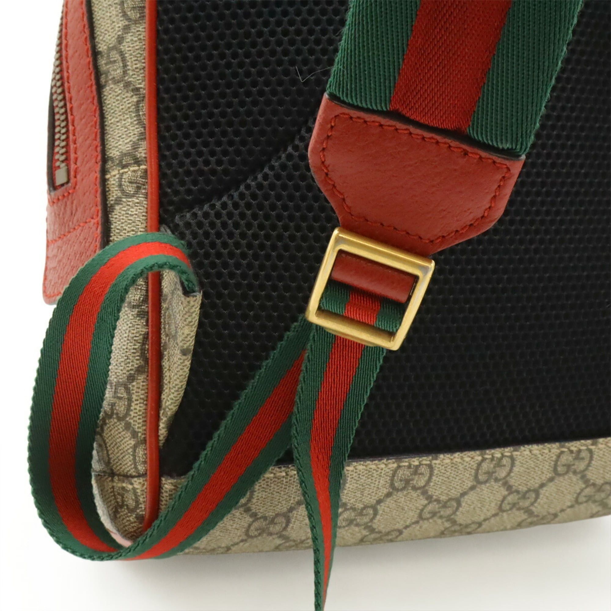 Gucci GUCCI GG Supreme BOSCO appliqué dog backpack, leather, beige/red, 495621 Size ONE SIZE - 7 Thumbnail