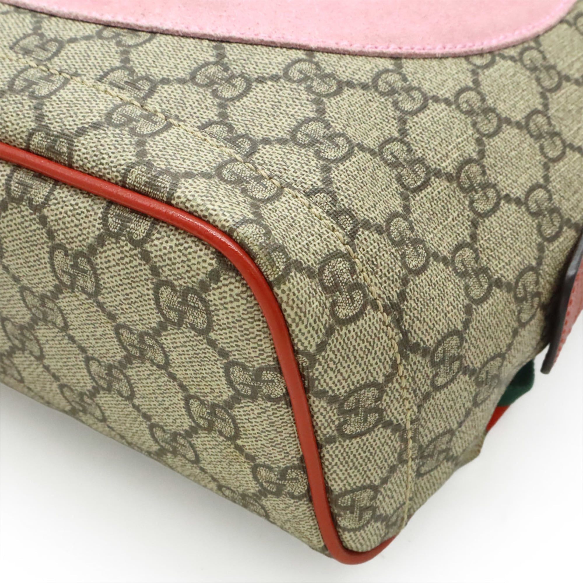 Gucci GUCCI GG Supreme BOSCO appliqué dog backpack, leather, beige/red, 495621 Size ONE SIZE - 4 Thumbnail