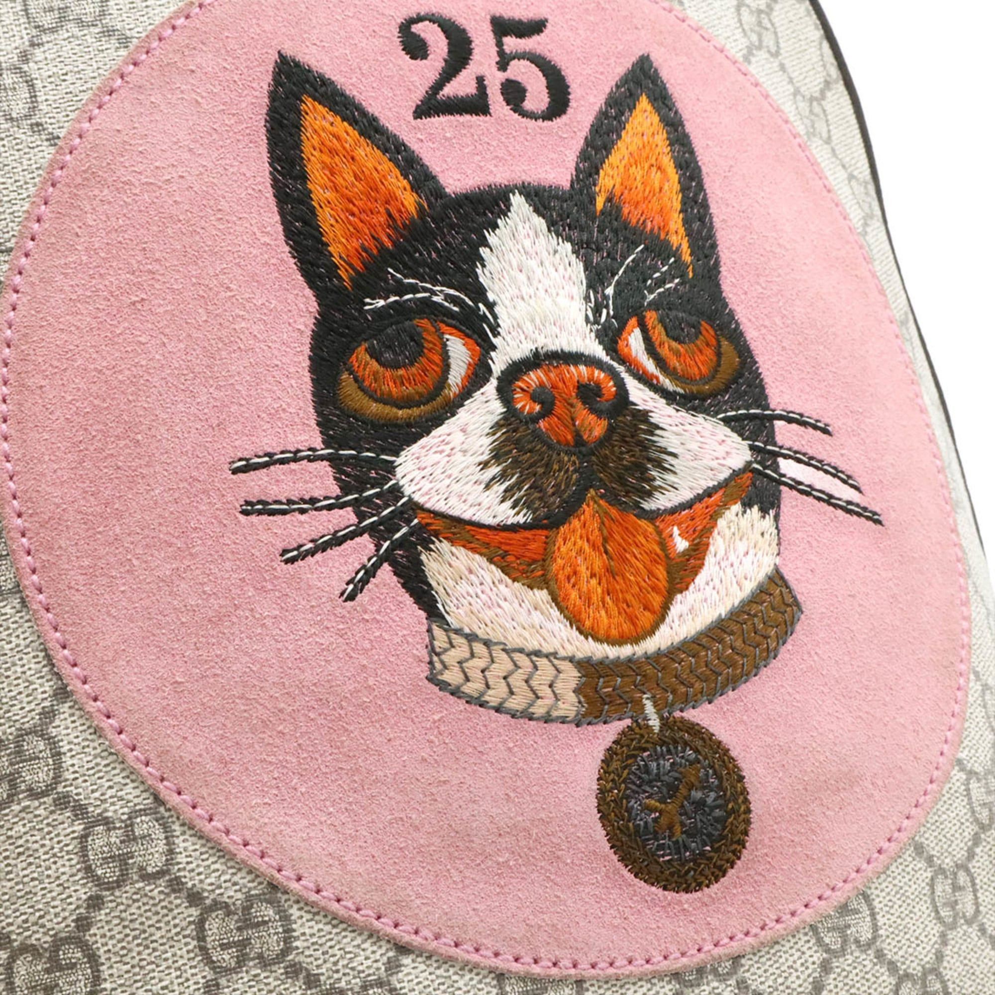 Gucci GUCCI GG Supreme BOSCO appliqué dog backpack, leather, beige/red, 495621 Size ONE SIZE - 10 Thumbnail