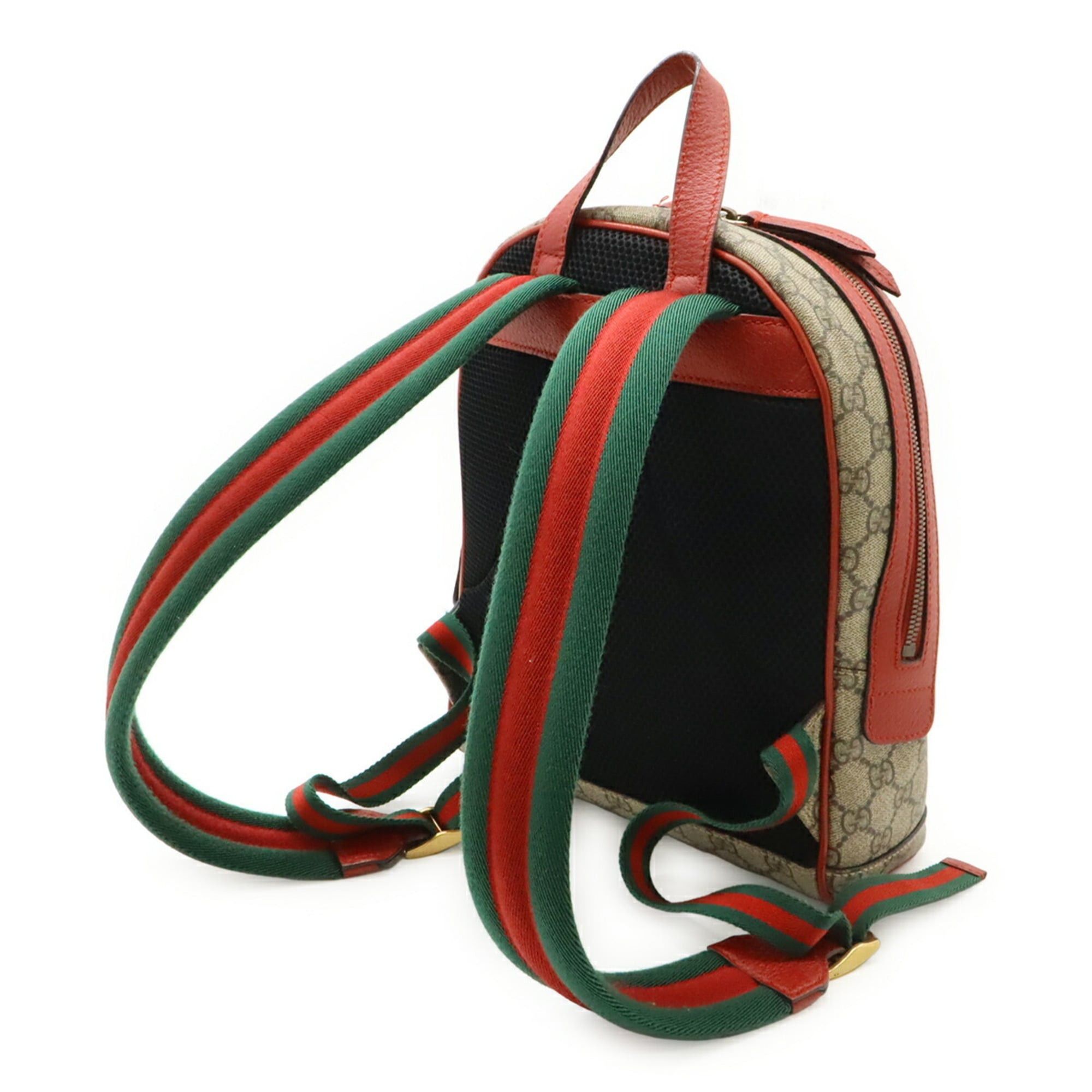 Gucci GUCCI GG Supreme BOSCO appliqué dog backpack, leather, beige/red, 495621 Size ONE SIZE - 3 Thumbnail