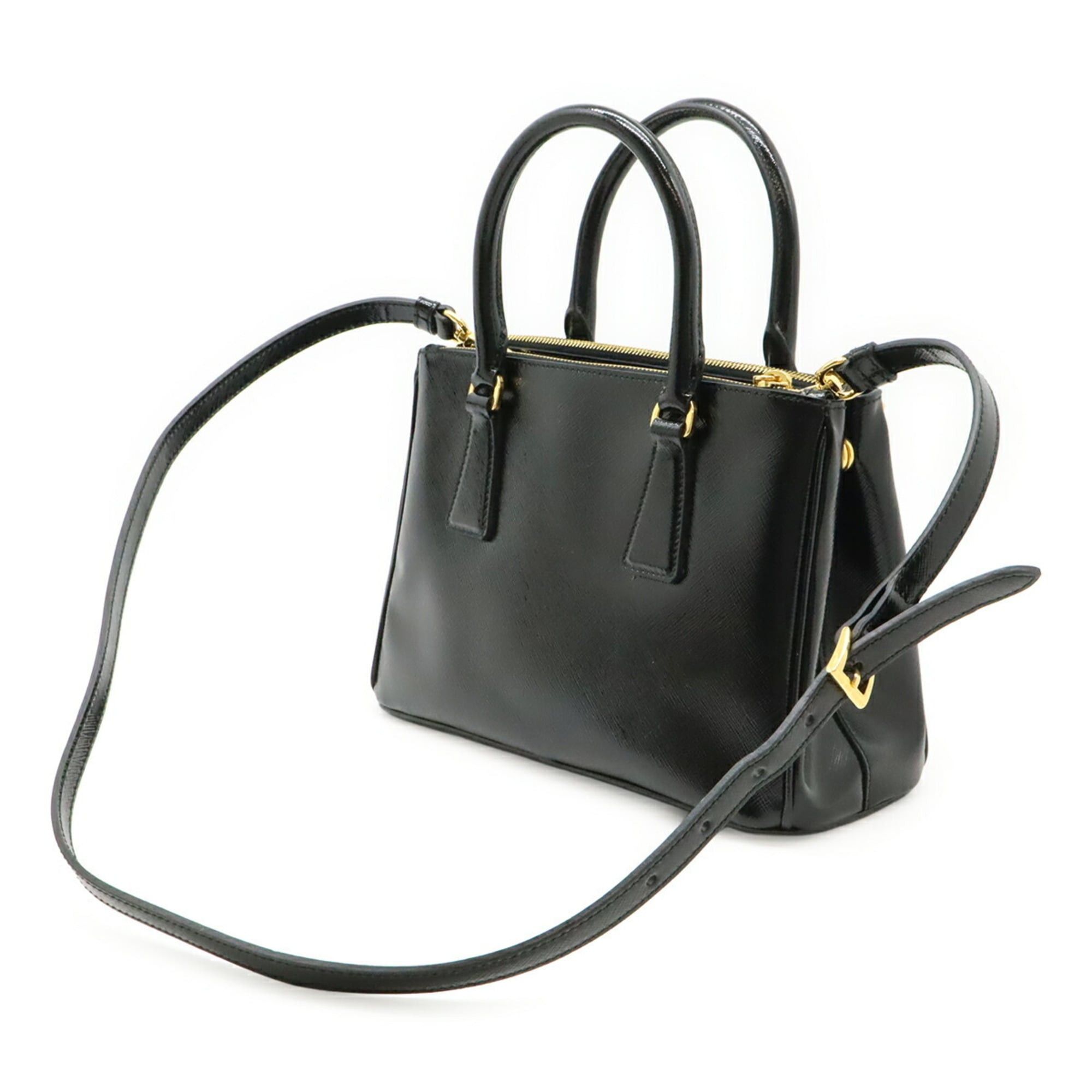 Prada PRADA Galleria Saffiano Handbag/Shoulder Bag, Patent Leather, NERO Black, Purchased from an Overseas Duty-Free Shop, BN2316 Size ONE SIZE - 3 Thumbnail