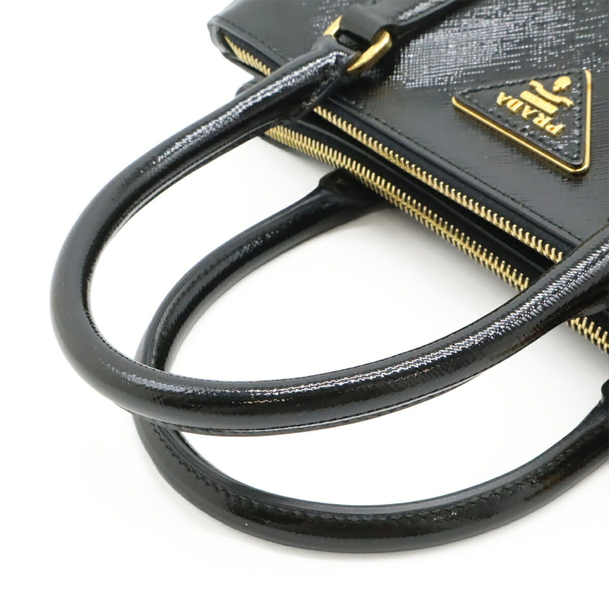 Prada PRADA Galleria Saffiano Handbag/Shoulder Bag, Patent Leather, NERO Black, Purchased from an Overseas Duty-Free Shop, BN2316 Size ONE SIZE - 7 Thumbnail