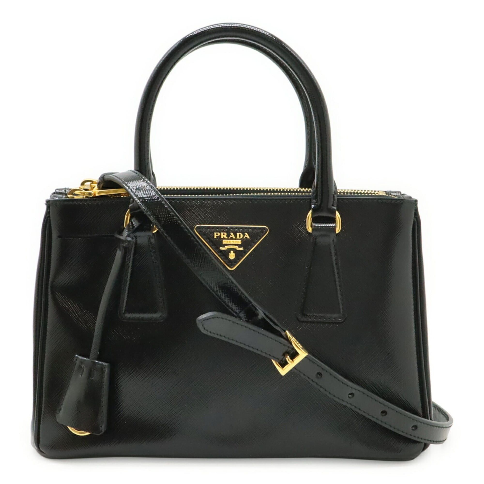 Prada PRADA Galleria Saffiano Handbag/Shoulder Bag, Patent Leather, NERO Black, Purchased from an Overseas Duty-Free Shop, BN2316 Size ONE SIZE - 2 Thumbnail