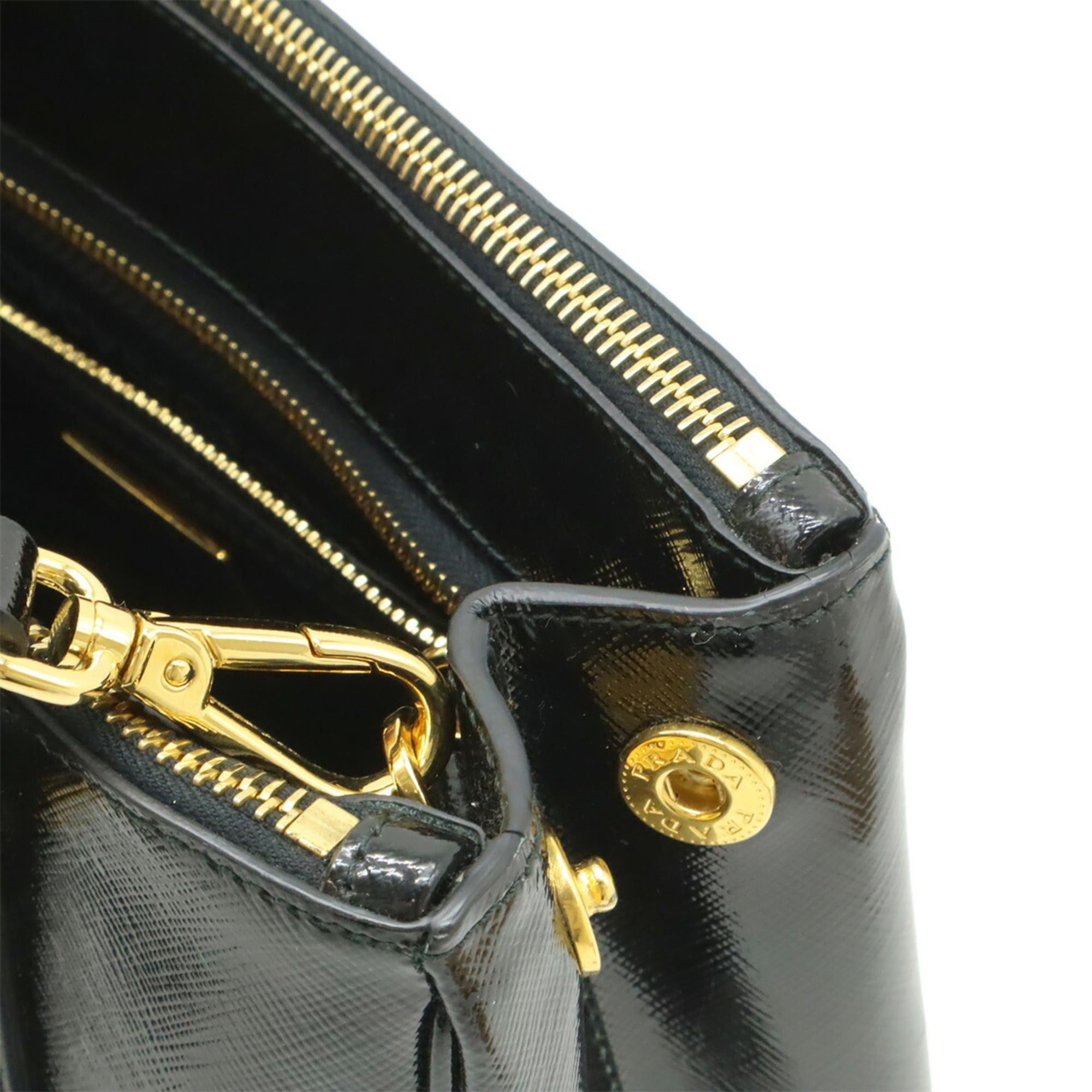 Prada PRADA Galleria Saffiano Handbag/Shoulder Bag, Patent Leather, NERO Black, Purchased from an Overseas Duty-Free Shop, BN2316 Size ONE SIZE - 5 Thumbnail