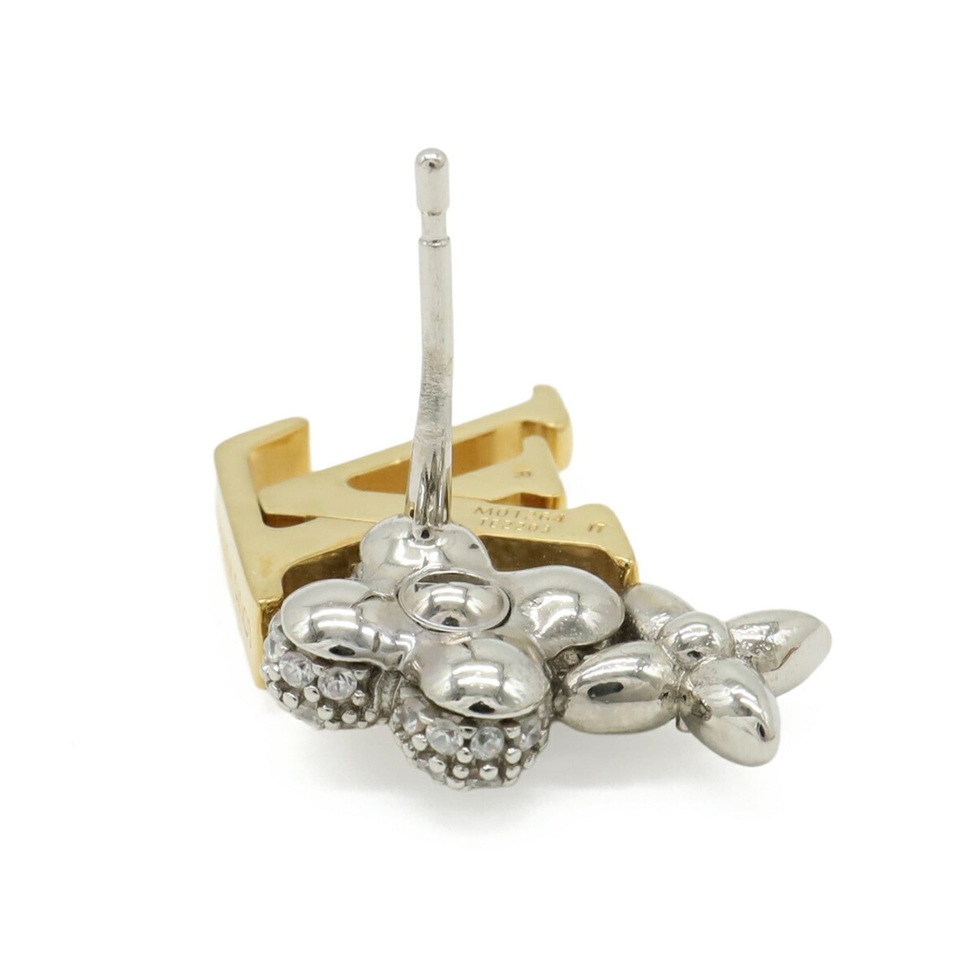 Louis Vuitton Louis Vuitton Earrings Pus LV Glam GP Zircon Gold Silver M03015 Size ONE SIZE - 6 Thumbnail