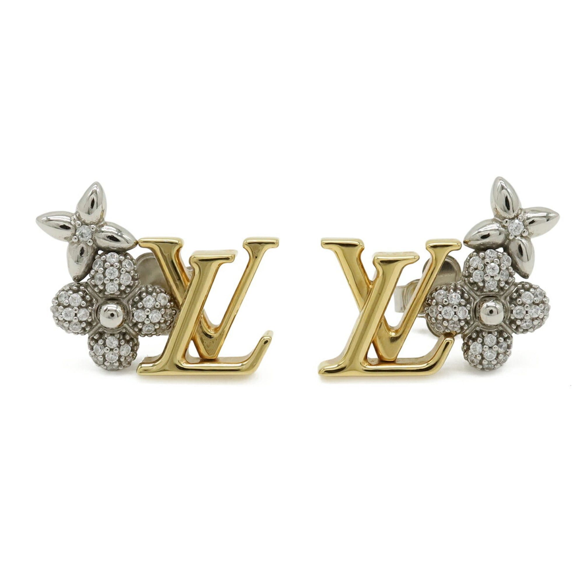 Louis Vuitton Louis Vuitton Earrings Pus LV Glam GP Zircon Gold Silver M03015 Size ONE SIZE - 2 Thumbnail