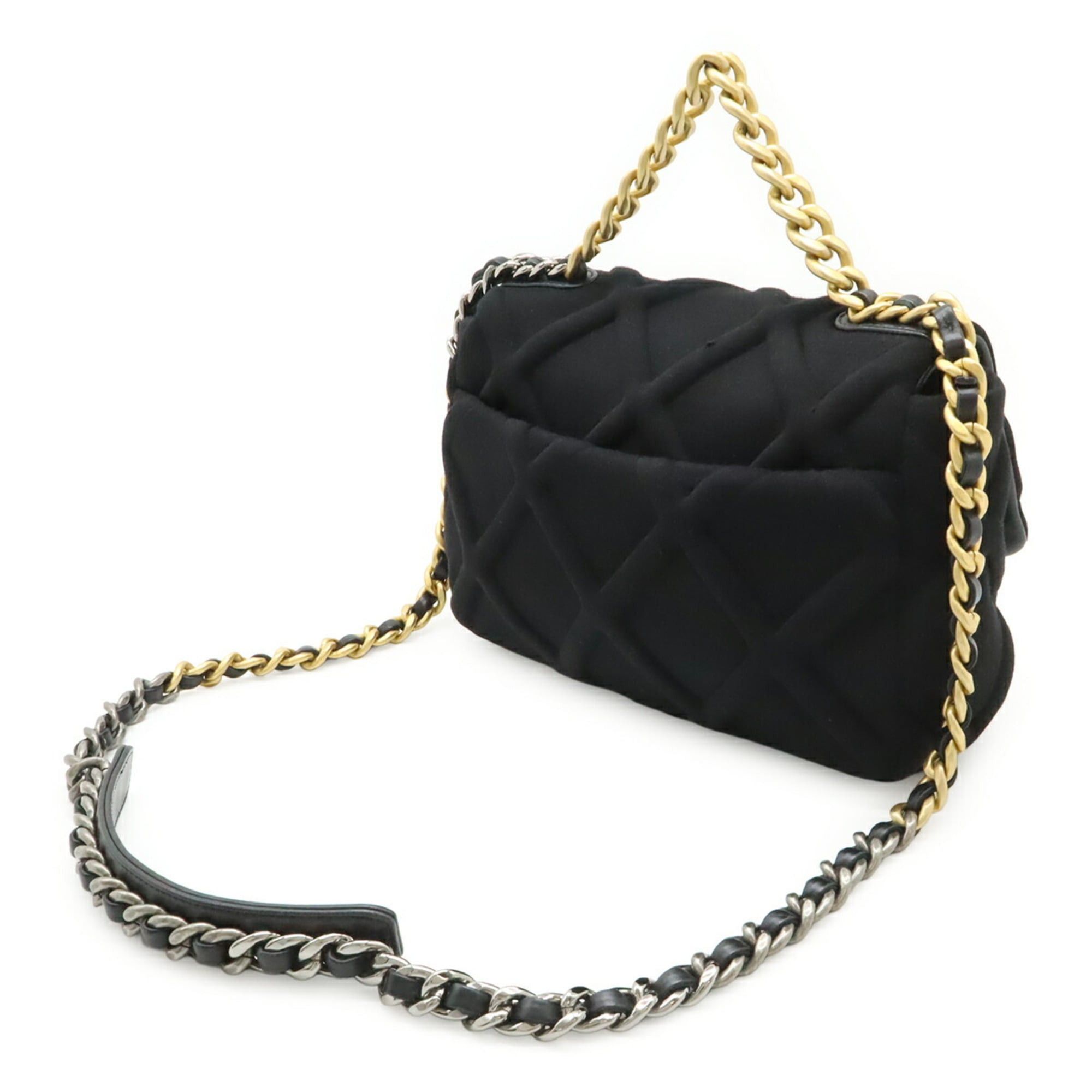 Chanel Chanel 19 Matelassé Coco Mark Chain Bag Cotton Jersey Black AS1160 Size ONE SIZE - 3 Thumbnail