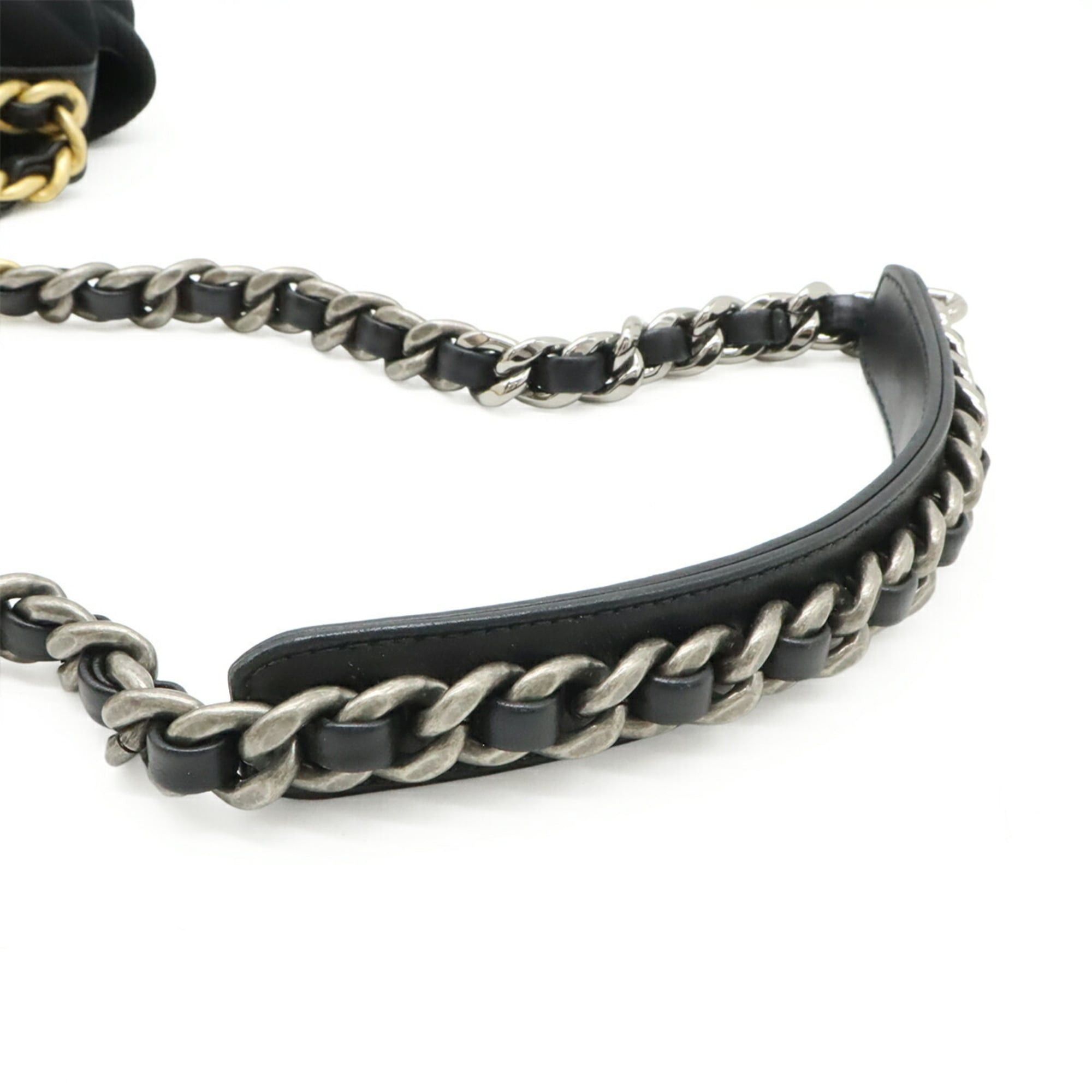 Chanel Chanel 19 Matelassé Coco Mark Chain Bag Cotton Jersey Black AS1160 Size ONE SIZE - 6 Thumbnail