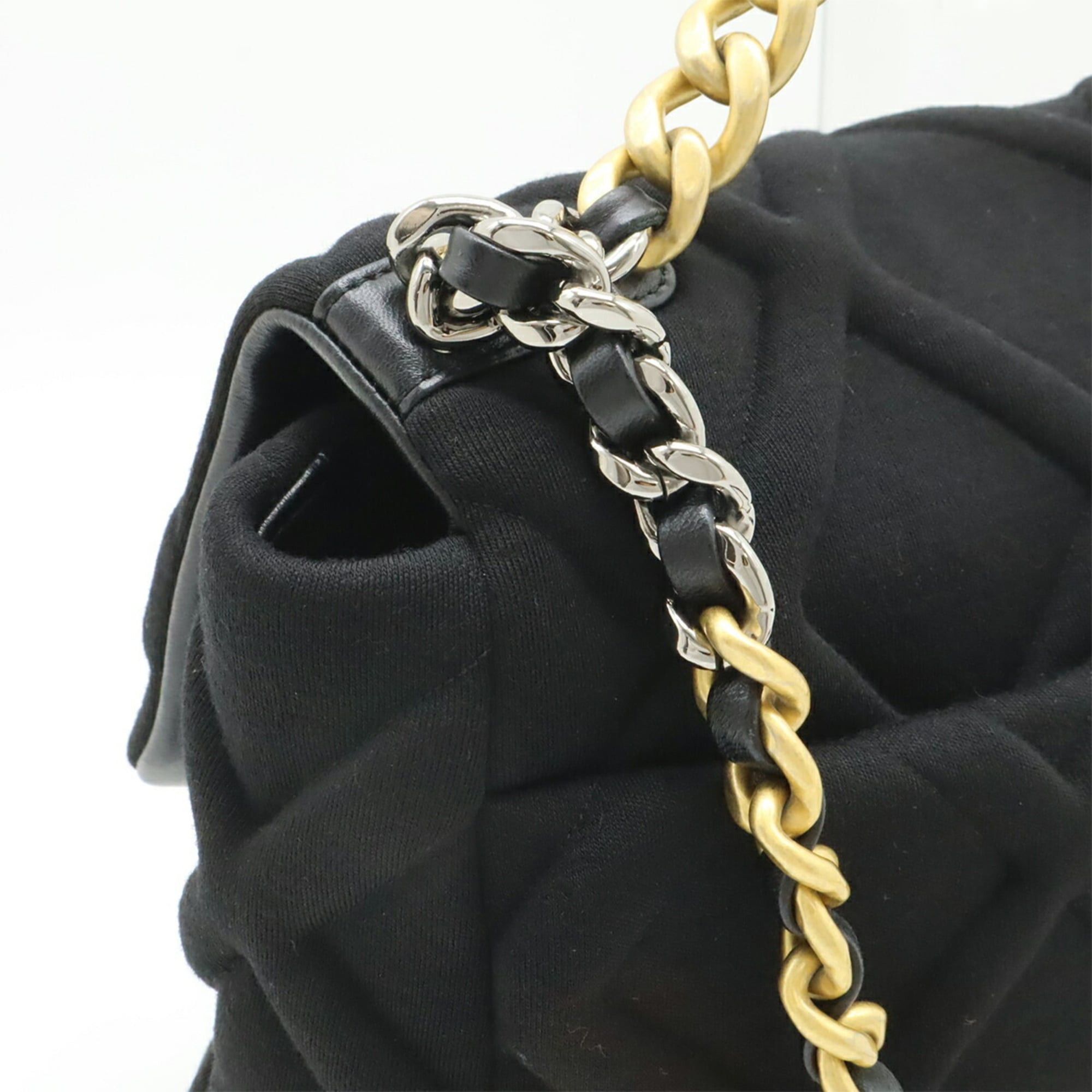 Chanel Chanel 19 Matelassé Coco Mark Chain Bag Cotton Jersey Black AS1160 Size ONE SIZE - 5 Thumbnail