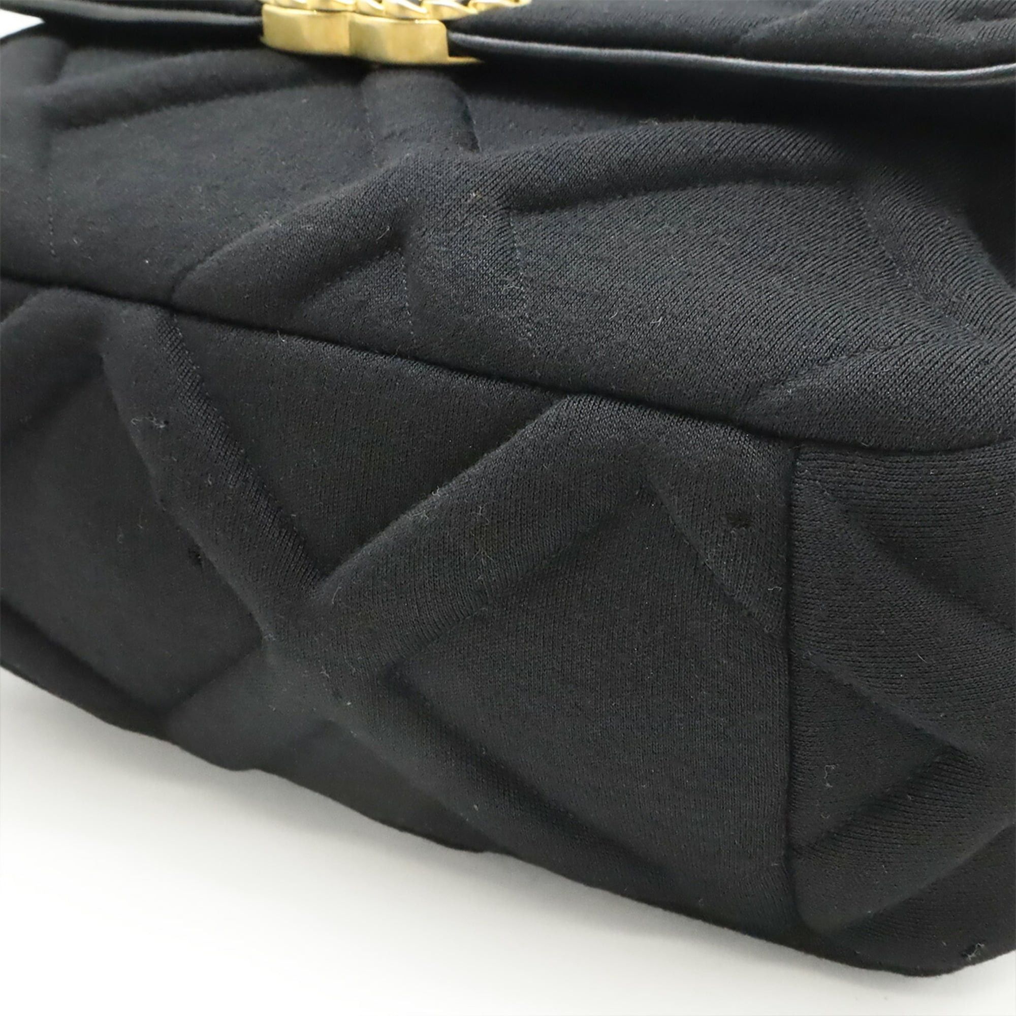 Chanel Chanel 19 Matelassé Coco Mark Chain Bag Cotton Jersey Black AS1160 Size ONE SIZE - 4 Thumbnail