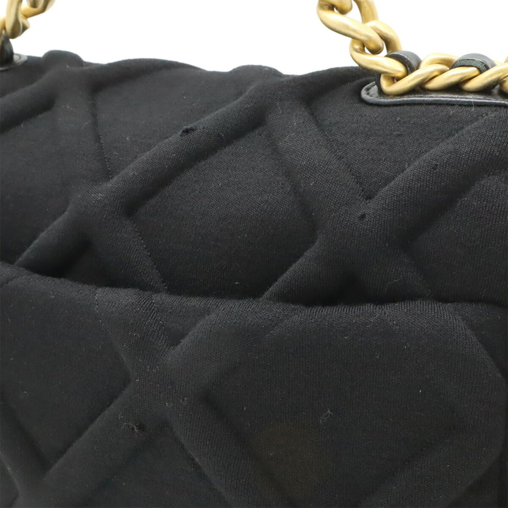 Chanel Chanel 19 Matelassé Coco Mark Chain Bag Cotton Jersey Black AS1160 Size ONE SIZE - 8 Thumbnail