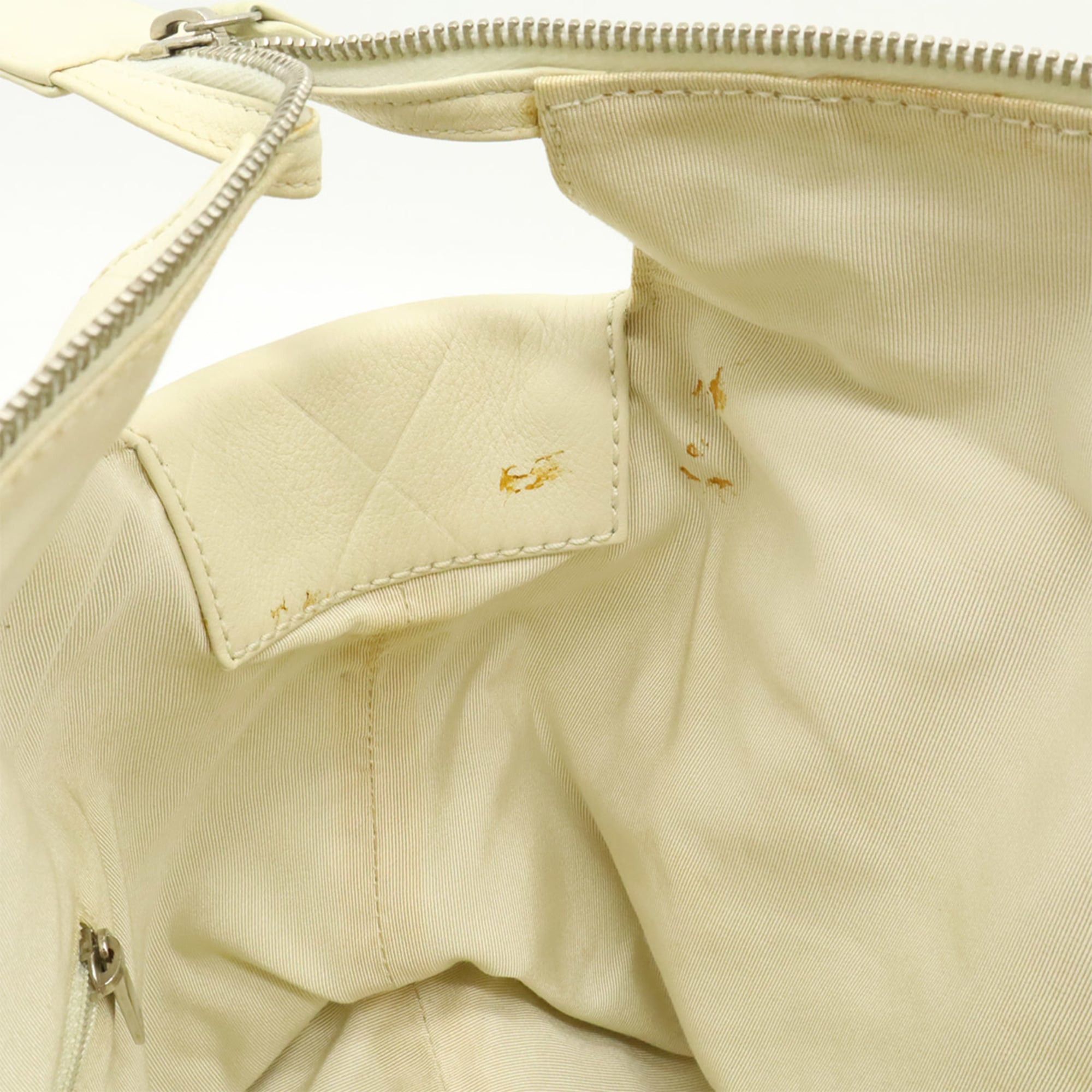 Chanel CHANEL V-stitch Coco Mark Handbag Tote Bag Leather Ivory White Size ONE SIZE - 9 Thumbnail