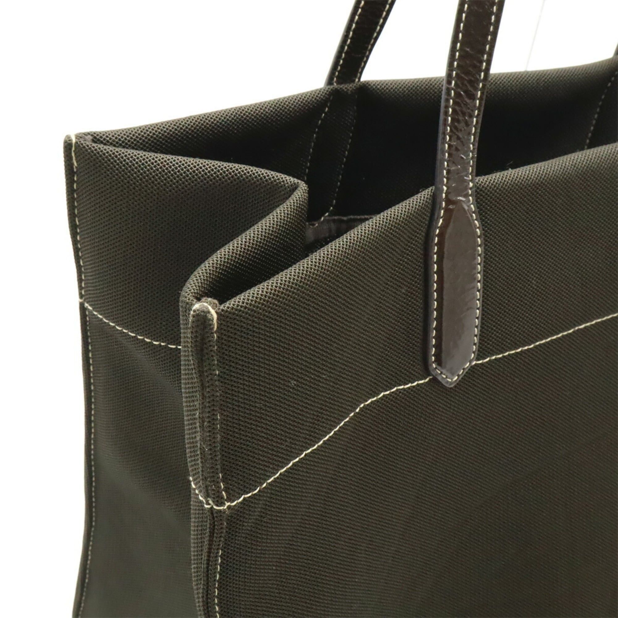 Prada PRADA Triangle Tote Bag Shoulder Mesh Patent Leather Dark Brown Size ONE SIZE - 7 Thumbnail