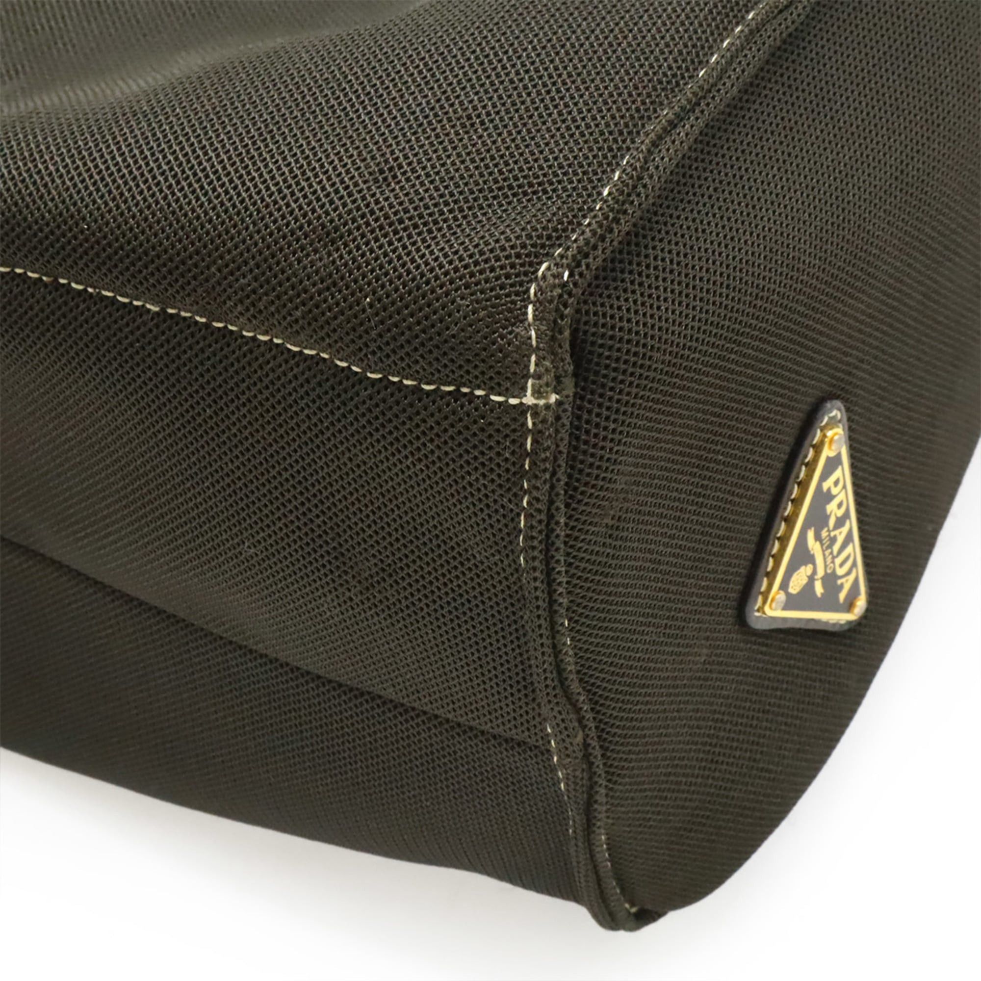 Prada PRADA Triangle Tote Bag Shoulder Mesh Patent Leather Dark Brown Size ONE SIZE - 4 Thumbnail