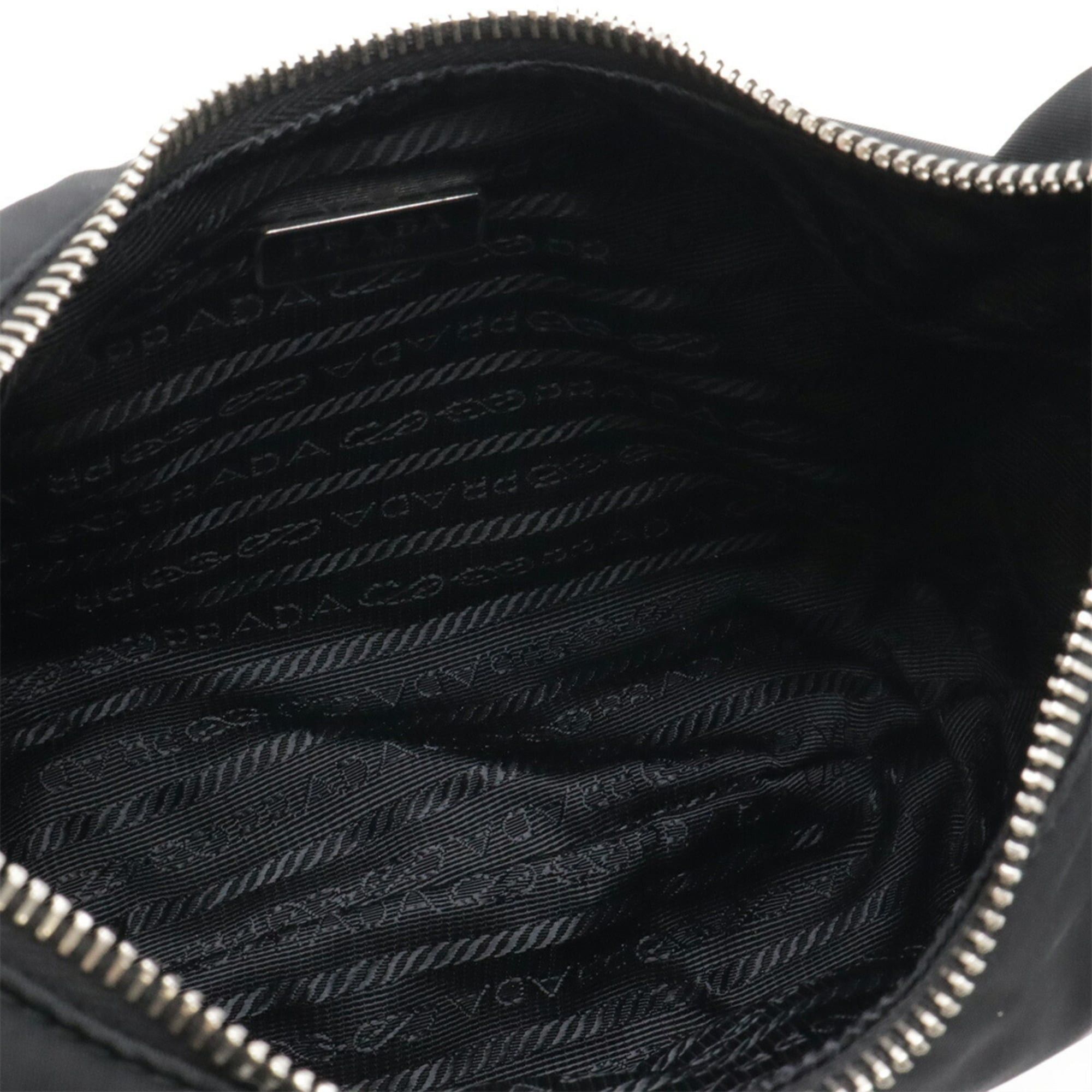 Prada PRADA Triangle Chain Shoulder Bag, Nylon and Leather, NERO Black, Re Edition 2006, Purchased at a domestic boutique, 1BH172 Size ONE SIZE - 7 Thumbnail