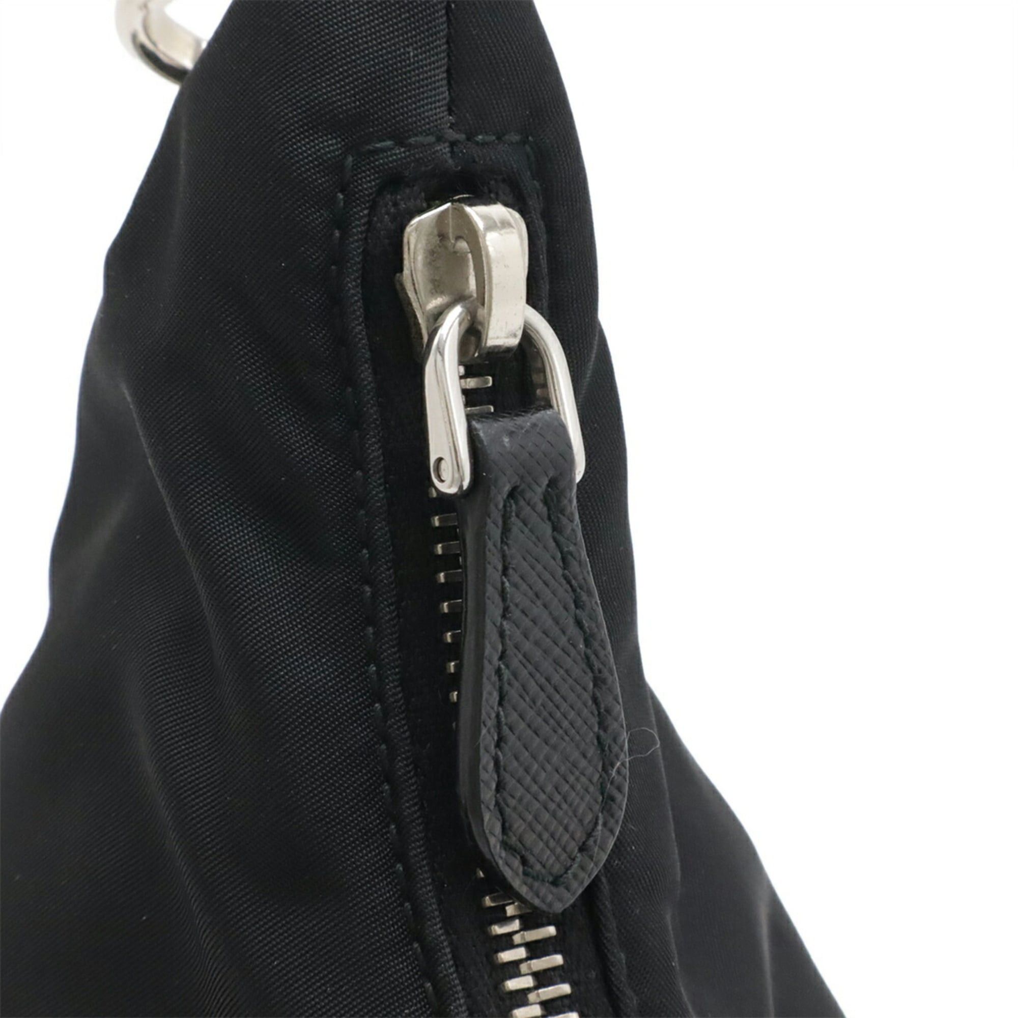 Prada PRADA Triangle Chain Shoulder Bag, Nylon and Leather, NERO Black, Re Edition 2006, Purchased at a domestic boutique, 1BH172 Size ONE SIZE - 5 Thumbnail