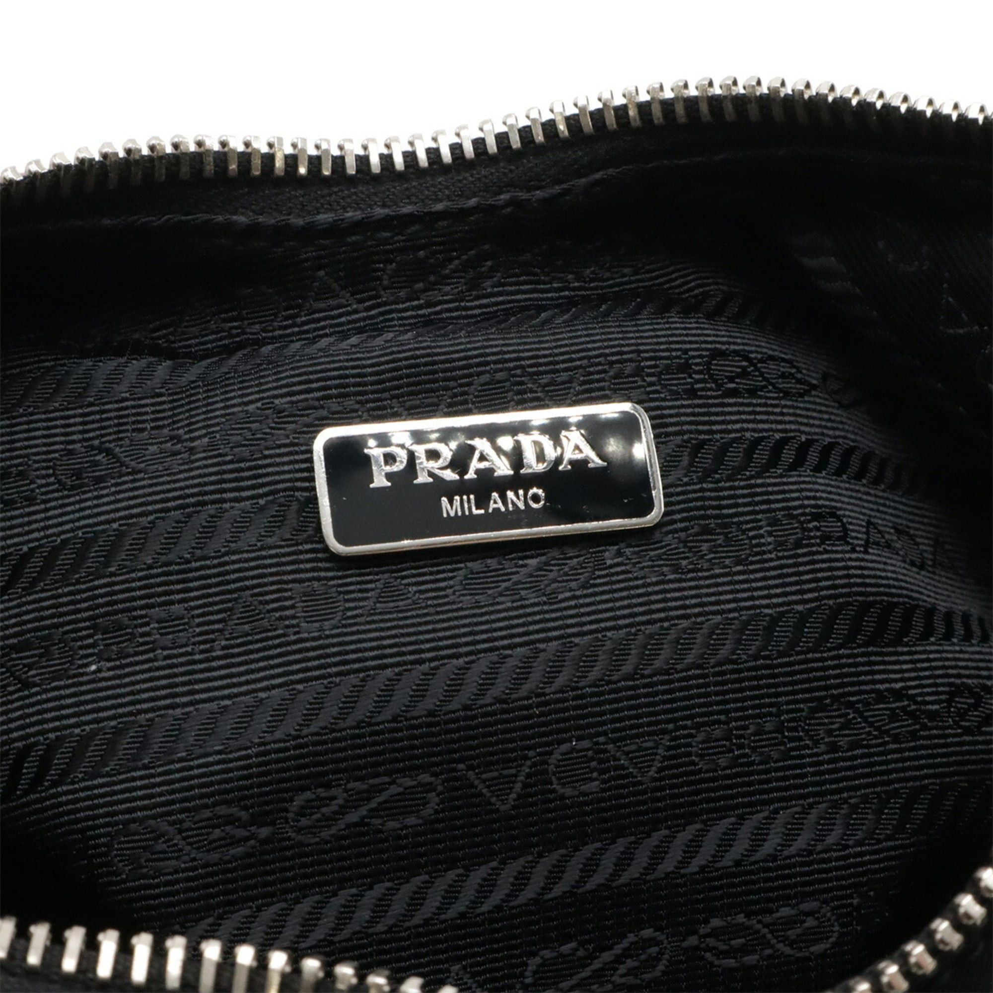 Prada PRADA Triangle Chain Shoulder Bag, Nylon and Leather, NERO Black, Re Edition 2006, Purchased at a domestic boutique, 1BH172 Size ONE SIZE - 8 Thumbnail