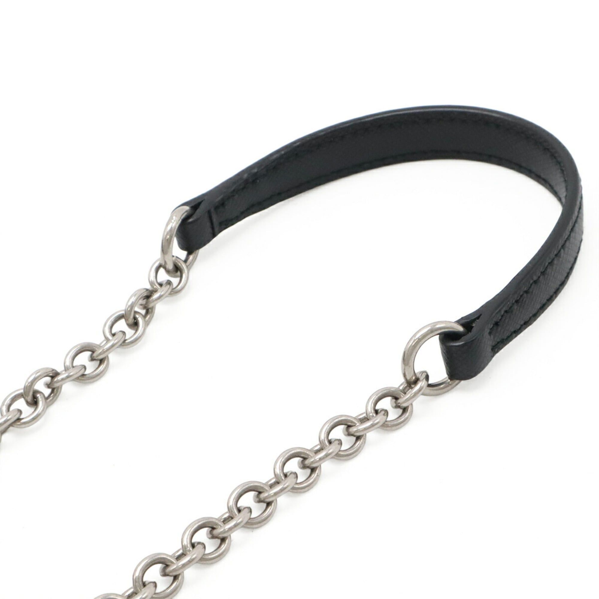Prada PRADA Triangle Chain Shoulder Bag, Nylon and Leather, NERO Black, Re Edition 2006, Purchased at a domestic boutique, 1BH172 Size ONE SIZE - 6 Thumbnail