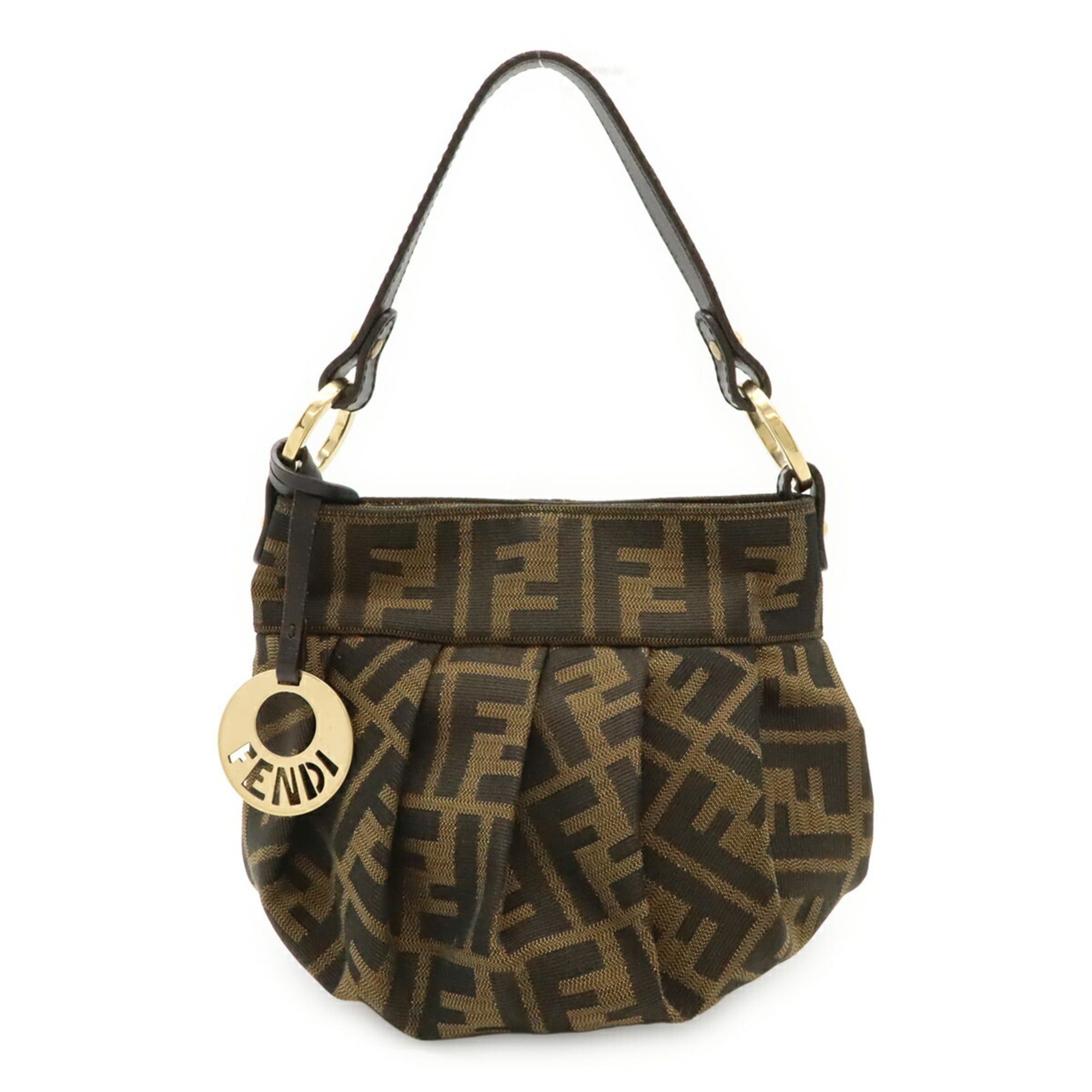 Fendi FENDI Zucca pattern FF motif handbag, canvas and leather, brown/black, 8BK044 Size ONE SIZE - 2 Thumbnail