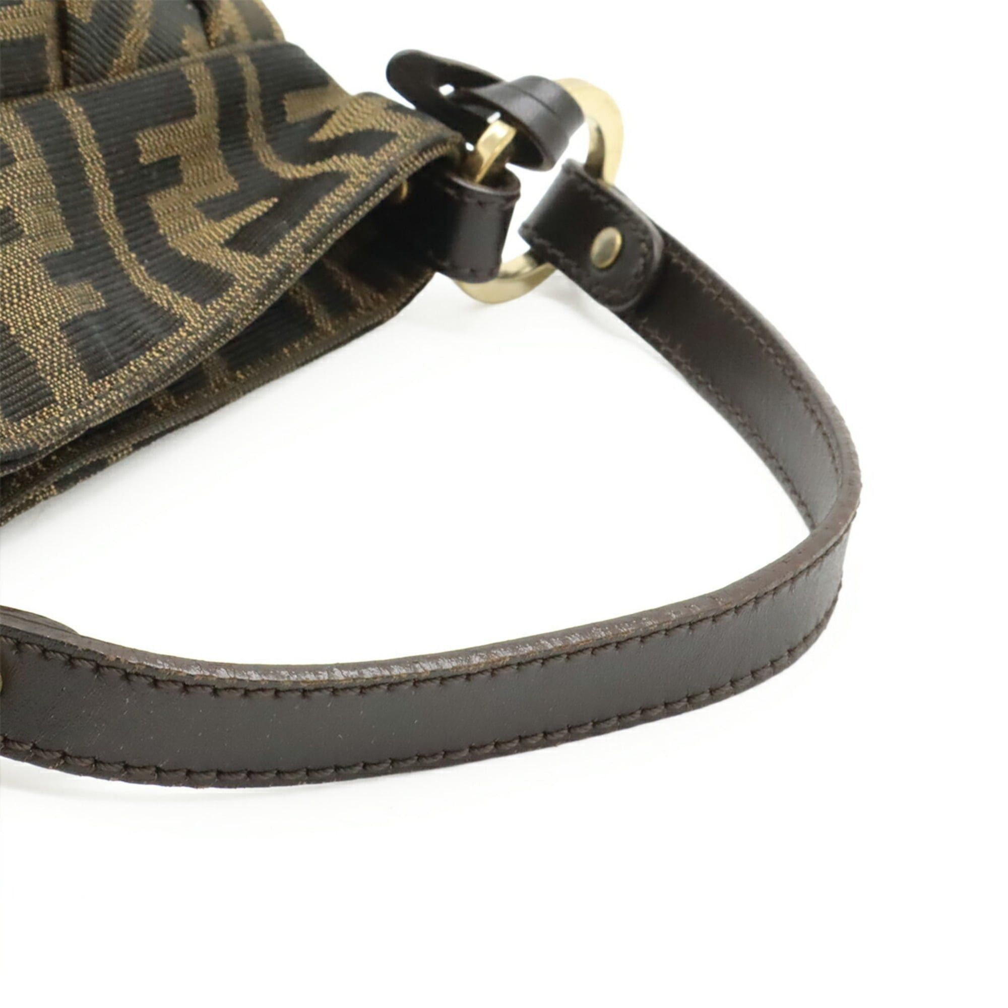 Fendi FENDI Zucca pattern FF motif handbag, canvas and leather, brown/black, 8BK044 Size ONE SIZE - 6 Thumbnail