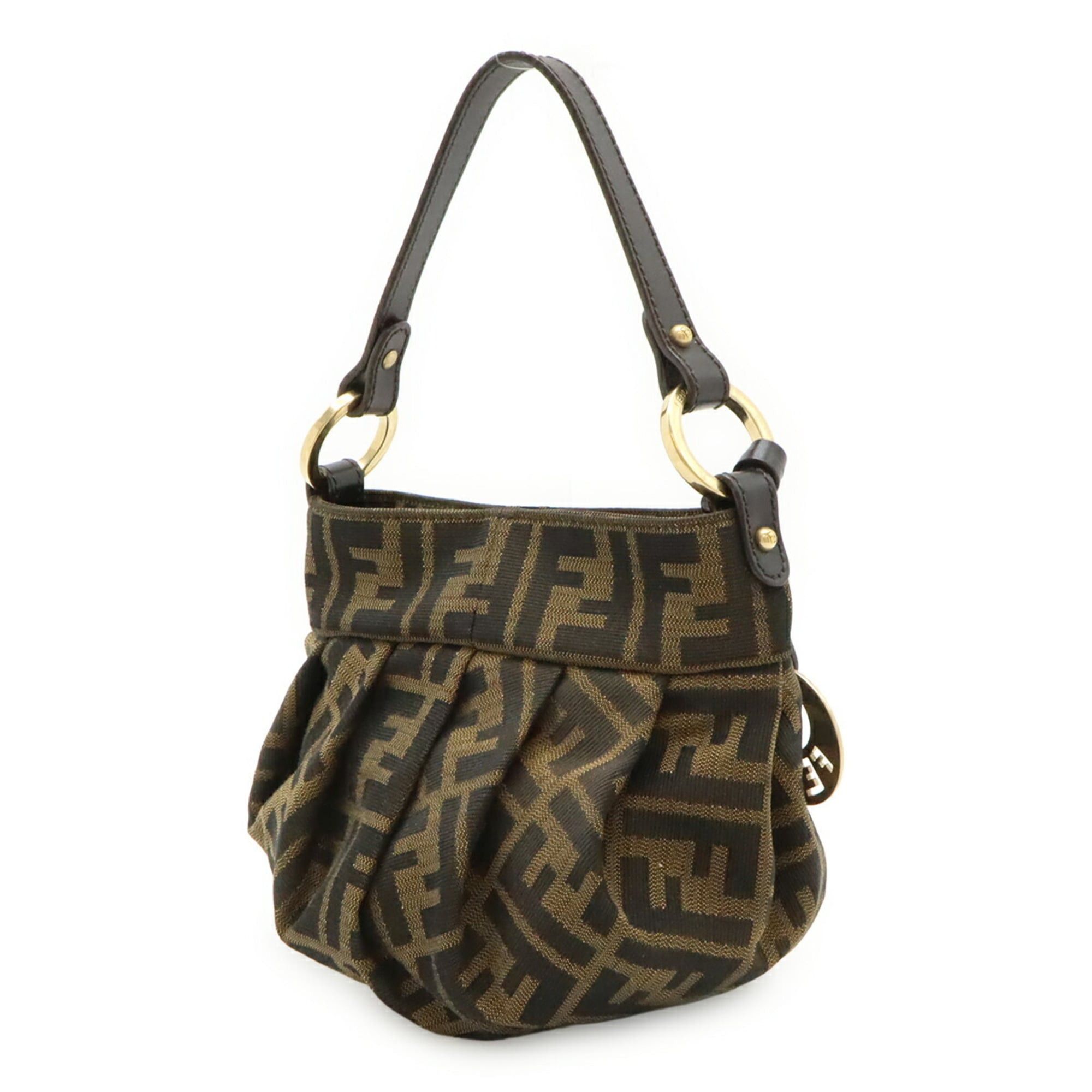Fendi FENDI Zucca pattern FF motif handbag, canvas and leather, brown/black, 8BK044 Size ONE SIZE - 3 Thumbnail