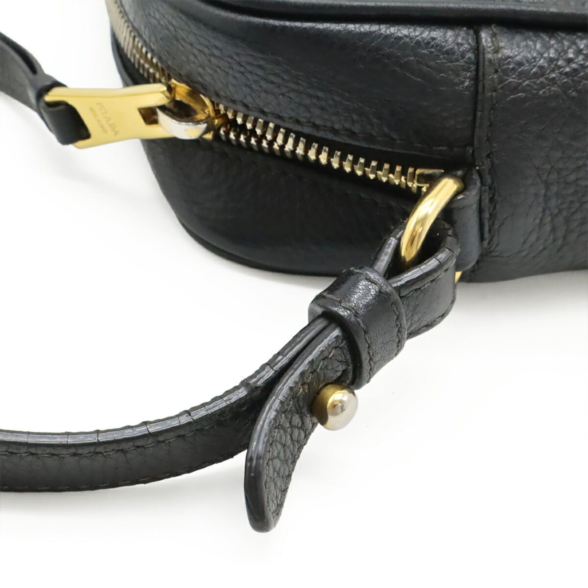 Prada PRADA VITELLO PHENIX Shoulder Bag/Pochette, Leather, NERO Black, Purchased at a domestic outlet store, 1BH103 Size ONE SIZE - 8 Thumbnail