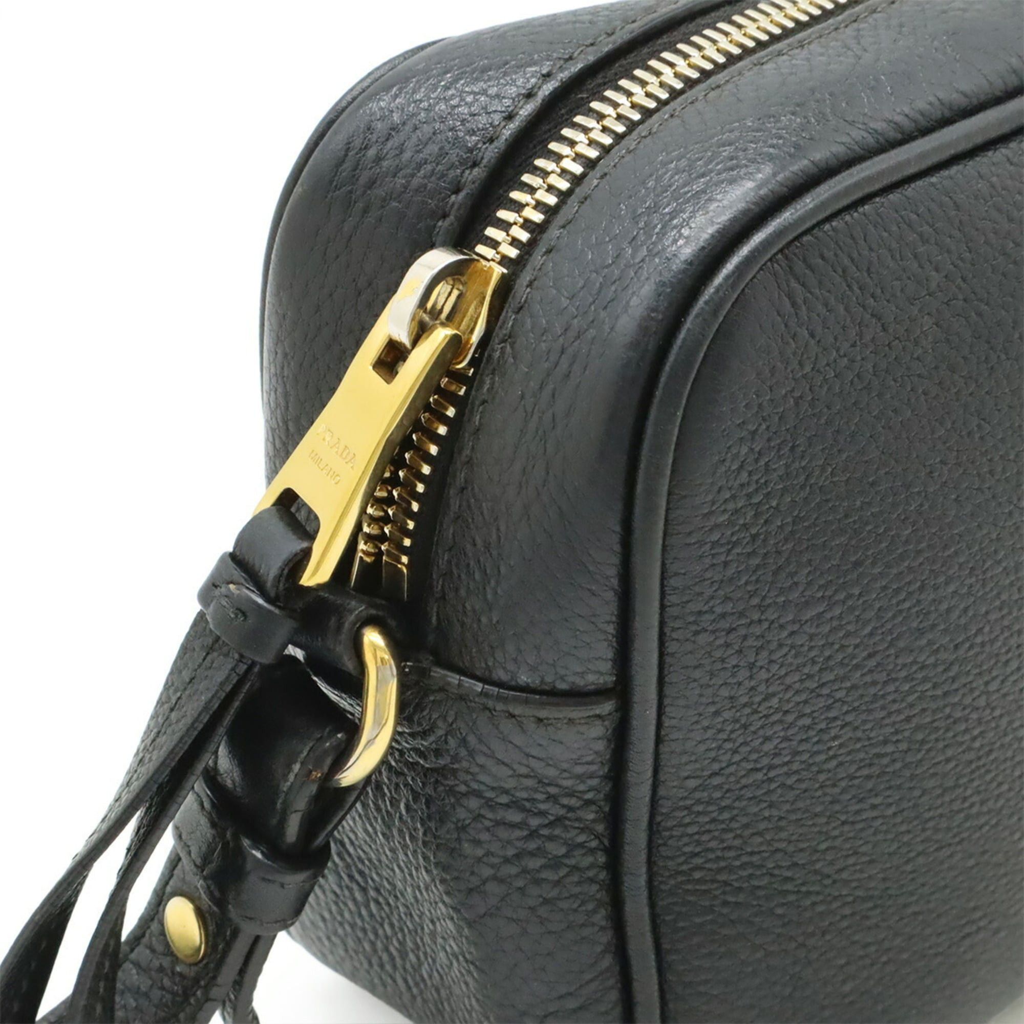 Prada PRADA VITELLO PHENIX Shoulder Bag/Pochette, Leather, NERO Black, Purchased at a domestic outlet store, 1BH103 Size ONE SIZE - 6 Thumbnail