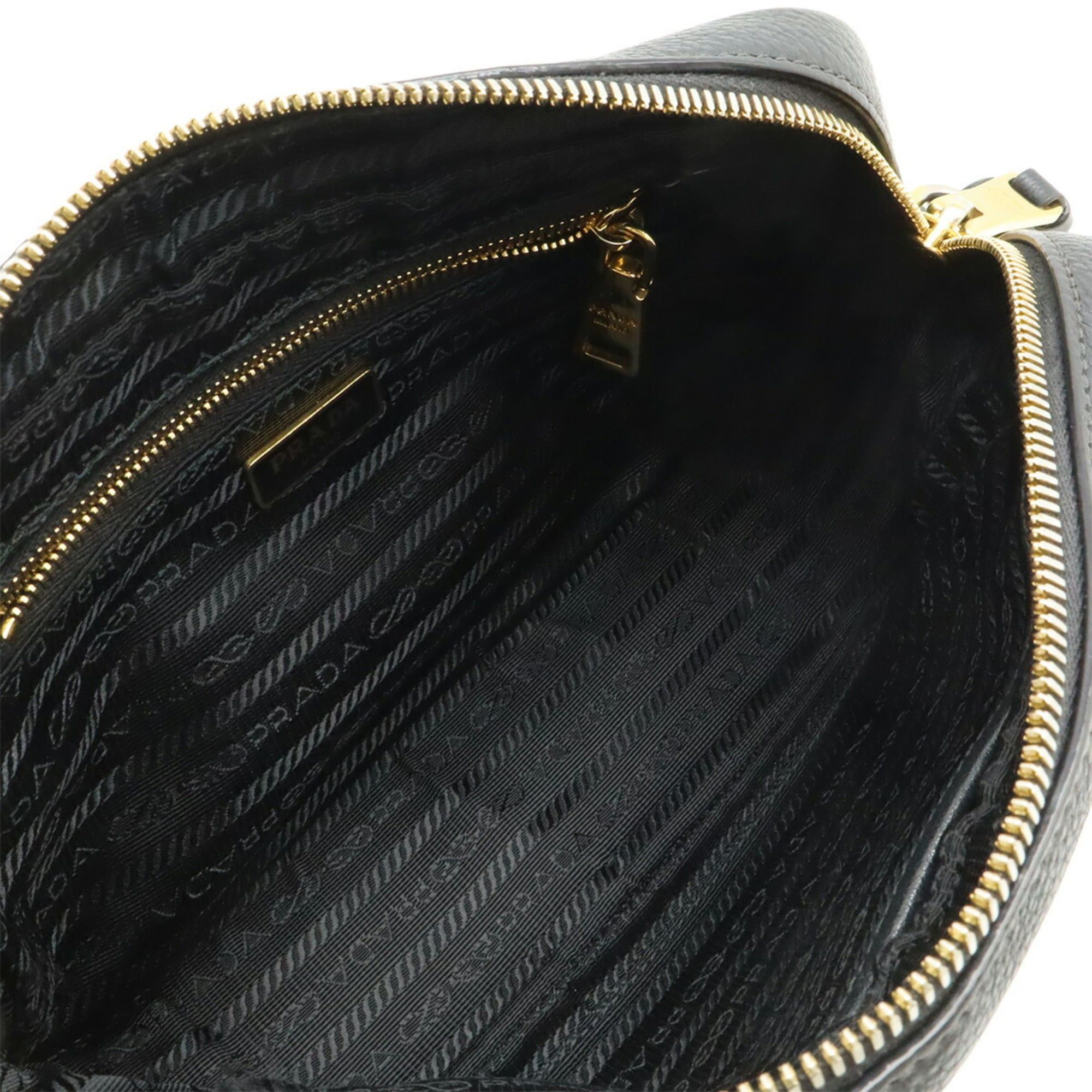 Prada PRADA VITELLO PHENIX Shoulder Bag/Pochette, Leather, NERO Black, Purchased at a domestic outlet store, 1BH103 Size ONE SIZE - 9 Thumbnail