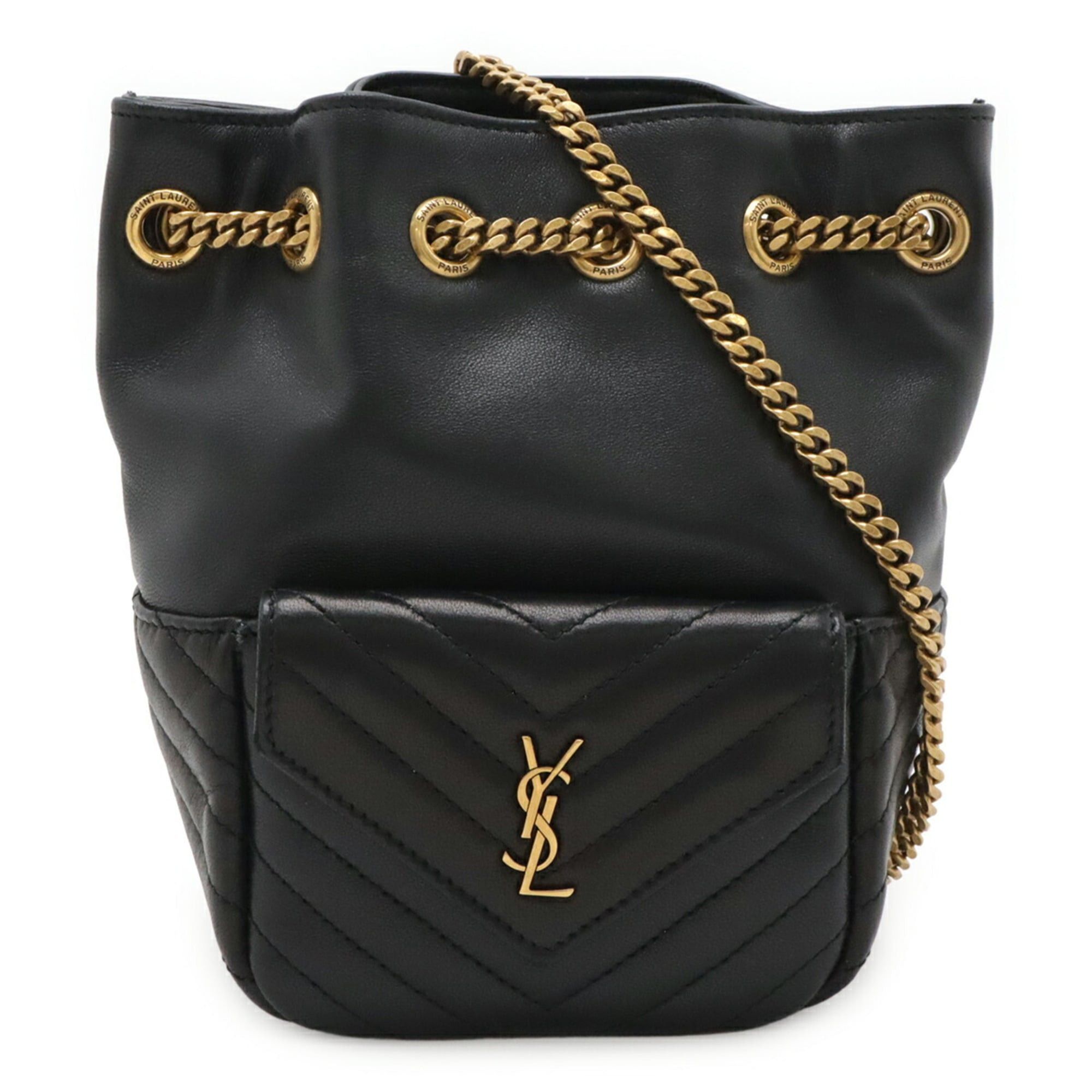 Yves Saint Laurent SAINT LAURENT PARIS YSL Yves Saint Laurent Joe Mini Bucket Bag Chain Shoulder Leather Black 701631 Size ONE SIZE - 2 Thumbnail