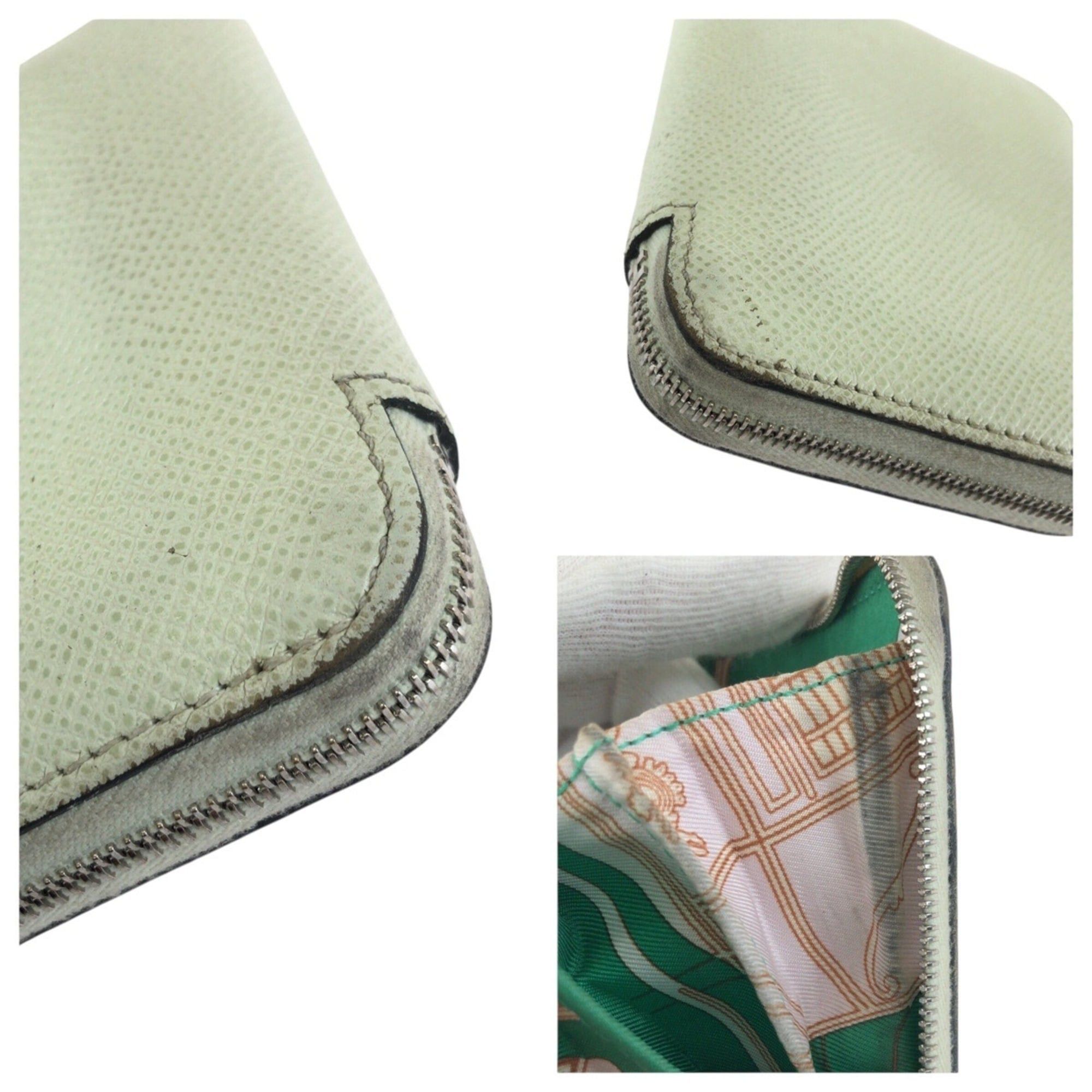 Hermes HERMES Azap Silk In Compact Light Green Silver Hardware Veau Epsom Folding Wallet Coin Purse U Stamp Women's Size ONE SIZE - 7 Thumbnail
