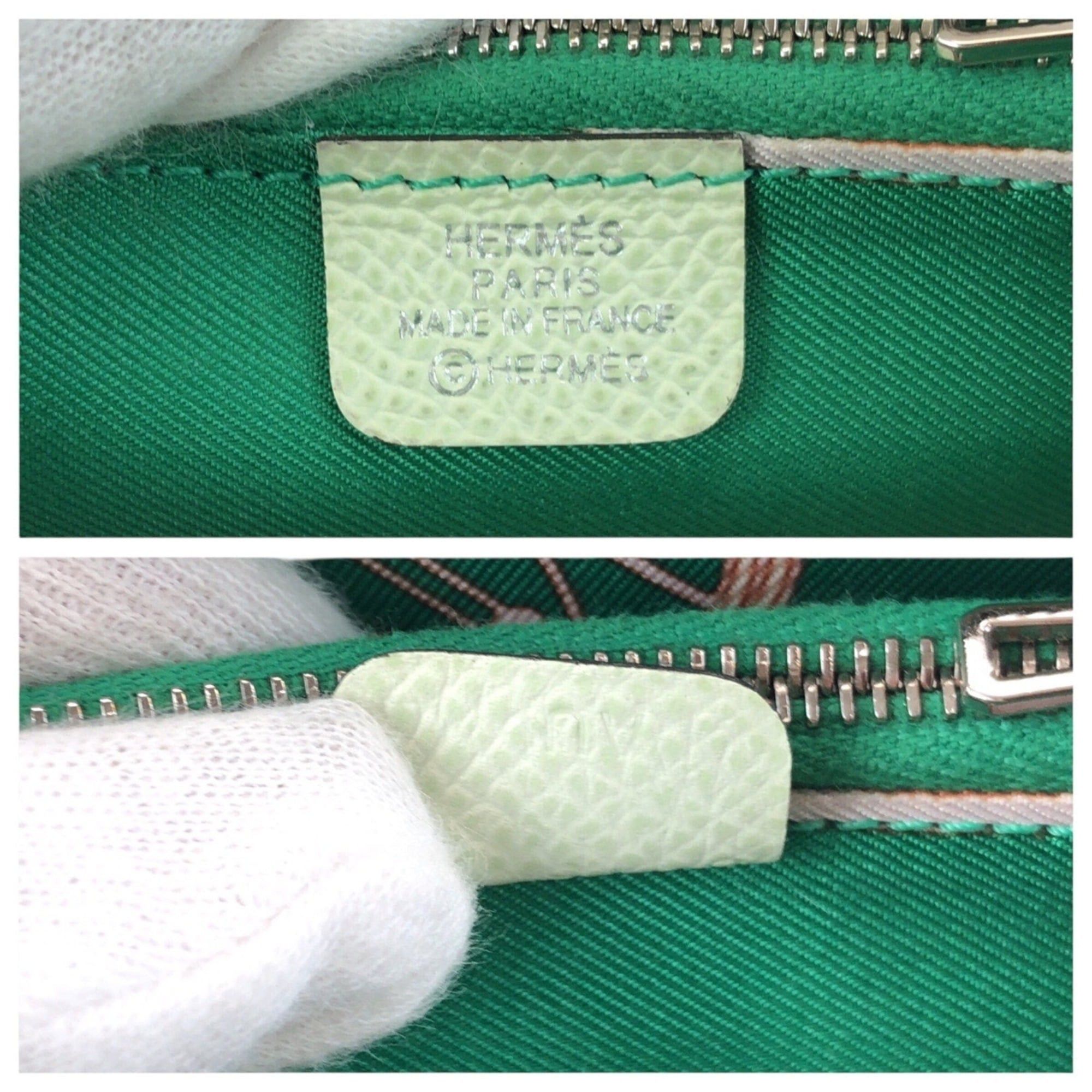 Hermes HERMES Azap Silk In Compact Light Green Silver Hardware Veau Epsom Folding Wallet Coin Purse U Stamp Women's Size ONE SIZE - 5 Thumbnail