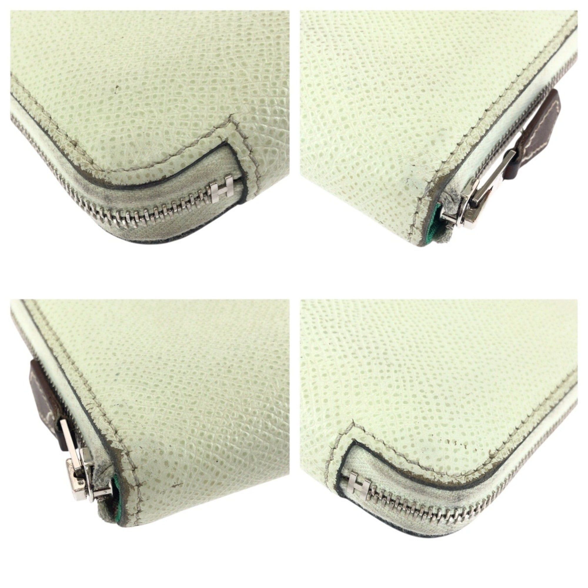 Hermes HERMES Azap Silk In Compact Light Green Silver Hardware Veau Epsom Folding Wallet Coin Purse U Stamp Women's Size ONE SIZE - 4 Thumbnail