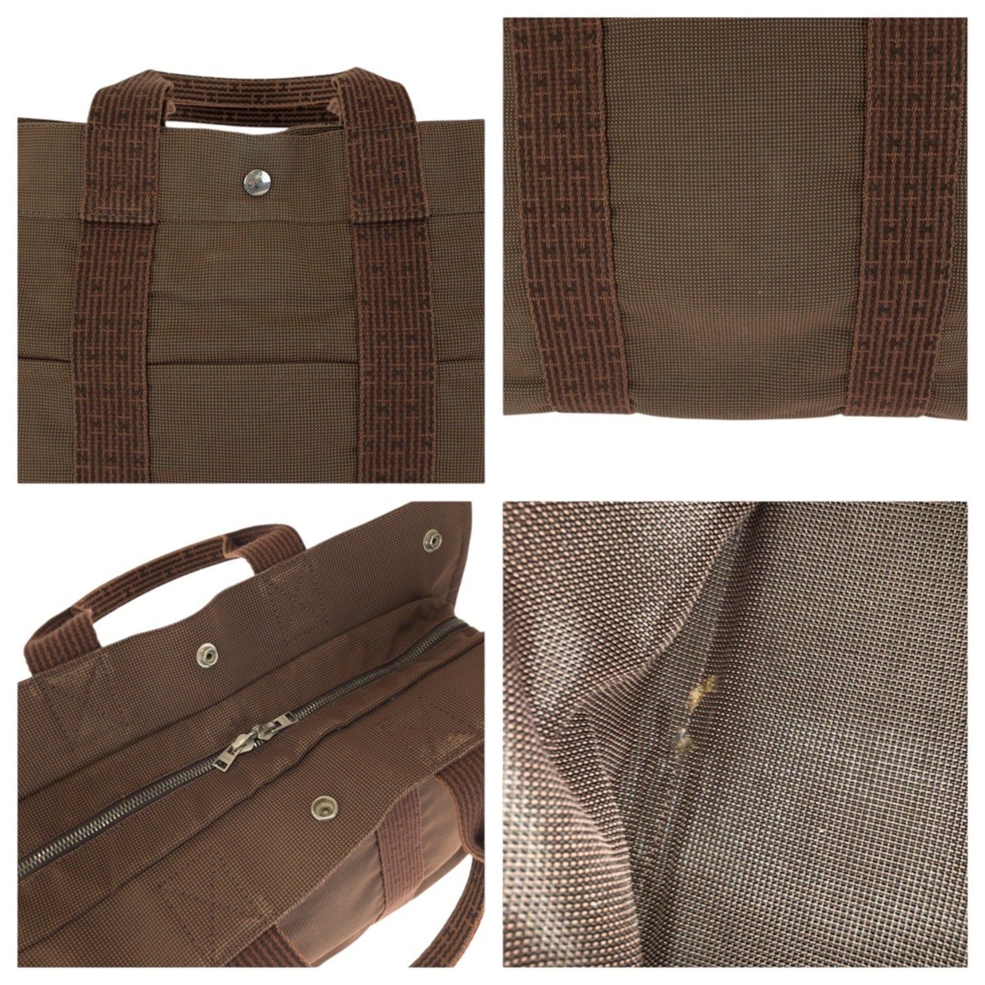 Hermes HERMES Herline MM Brown Polyamide Polyester Tote Bag Handbag for Women Size ONE SIZE - 6 Thumbnail