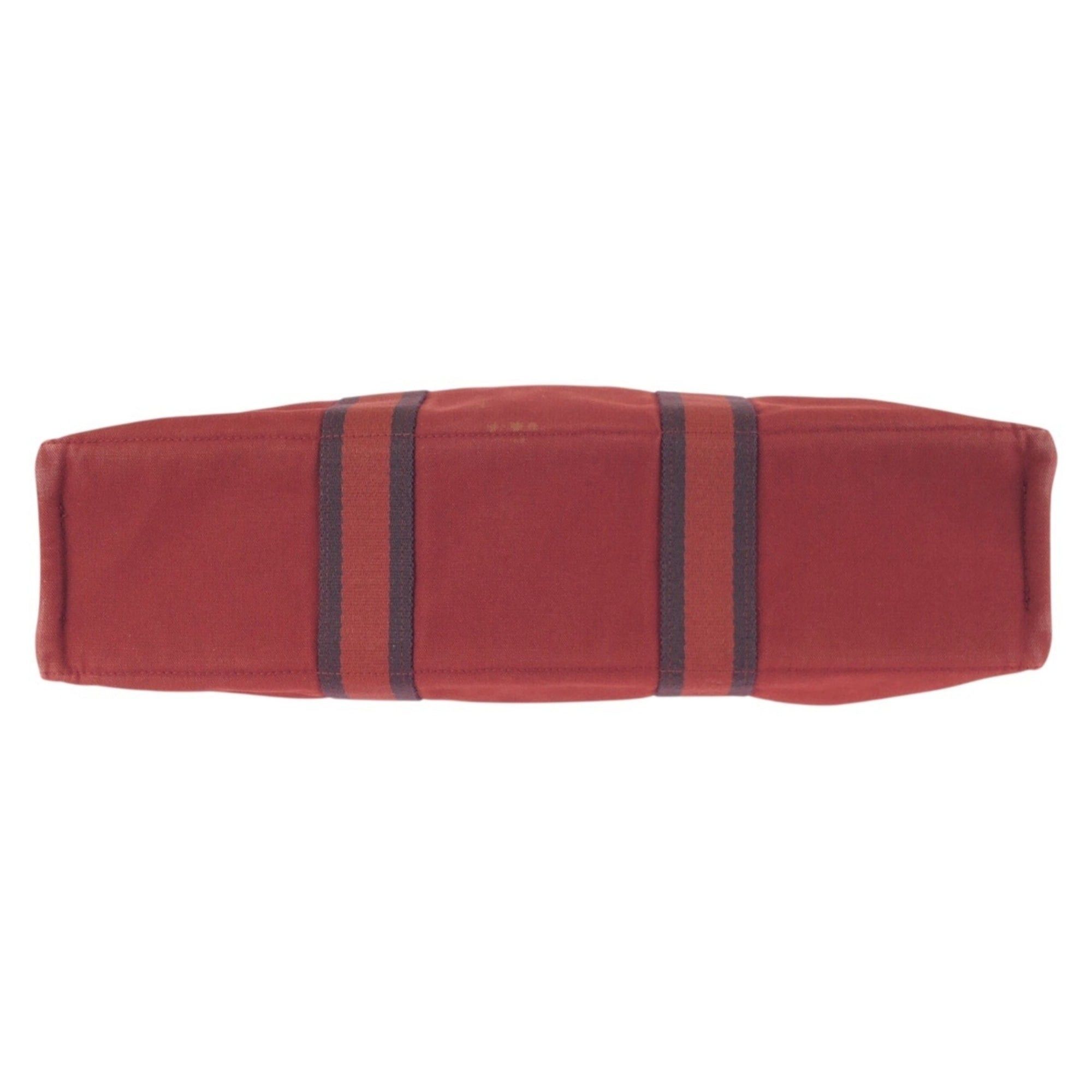 Hermes HERMES Fourre-Tout MM Red Canvas Tote Bag Handbag for Women Size ONE SIZE - 10 Thumbnail