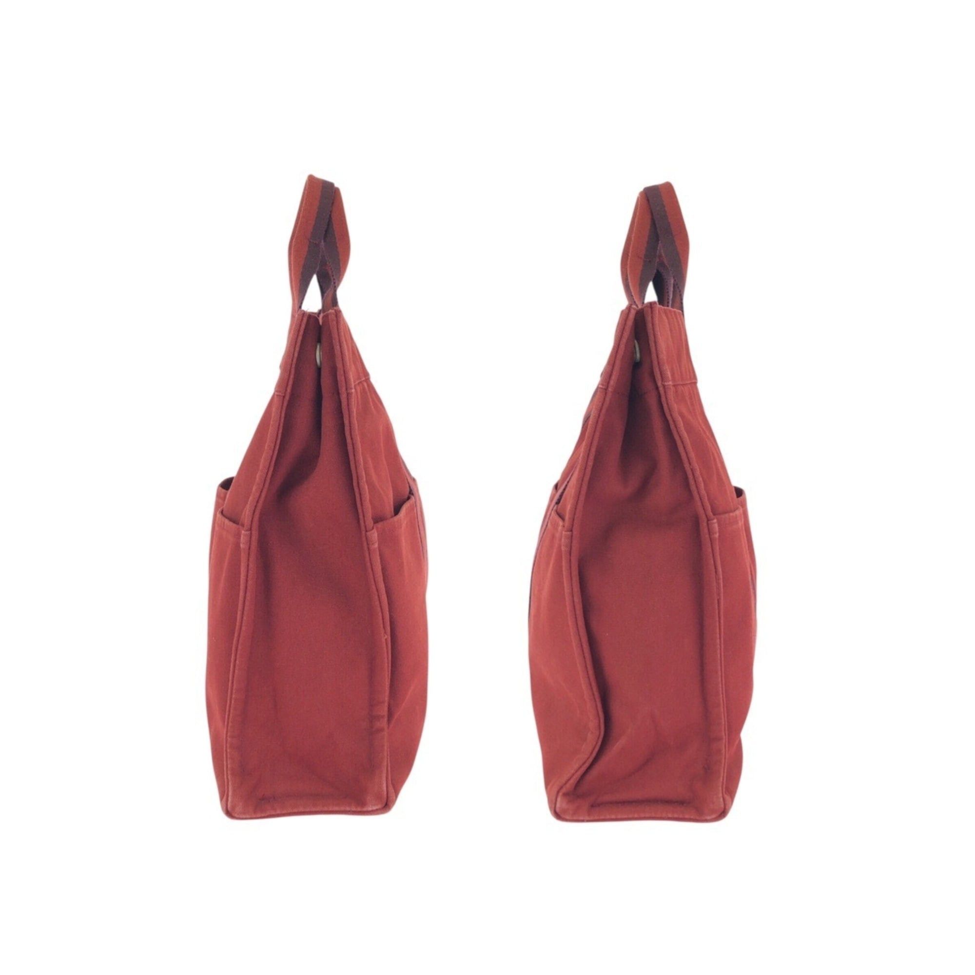Hermes HERMES Fourre-Tout MM Red Canvas Tote Bag Handbag for Women Size ONE SIZE - 8 Thumbnail